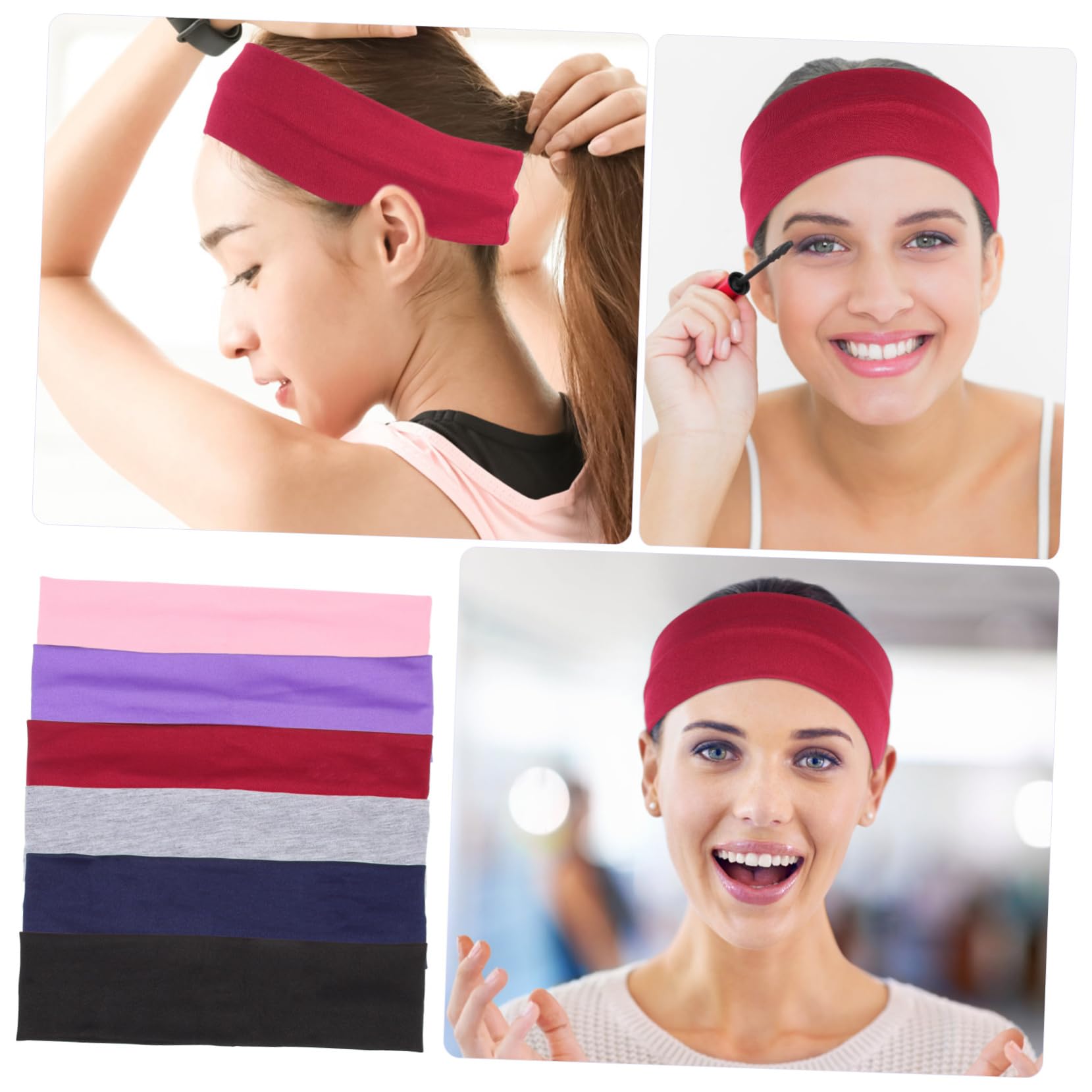BESPORTBLE 30 Pièces Bandeau De Sport en Cours D'Exécution Bandeau De Cheveux De Sport Élastique Maquillage Bandeaux Yoga Enveloppe De Cheveux Bandeau De Cheveux De Salon Douche