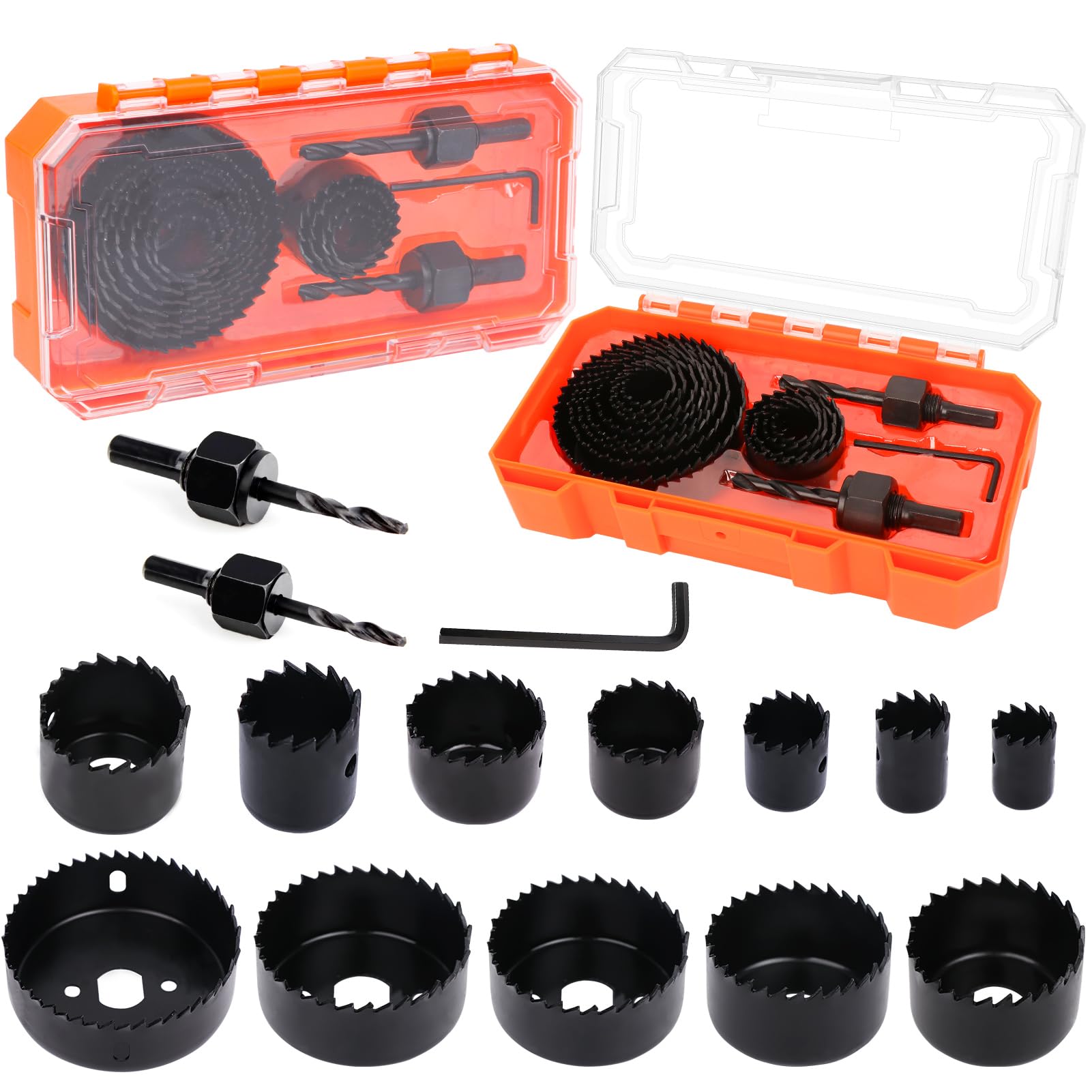 Bi-Metal Hole Saw Kit - 22 PCS for Wood & Metal -8 Bi-Metal Hole Saw Kit - 22 PCS for Wood & Metal -8