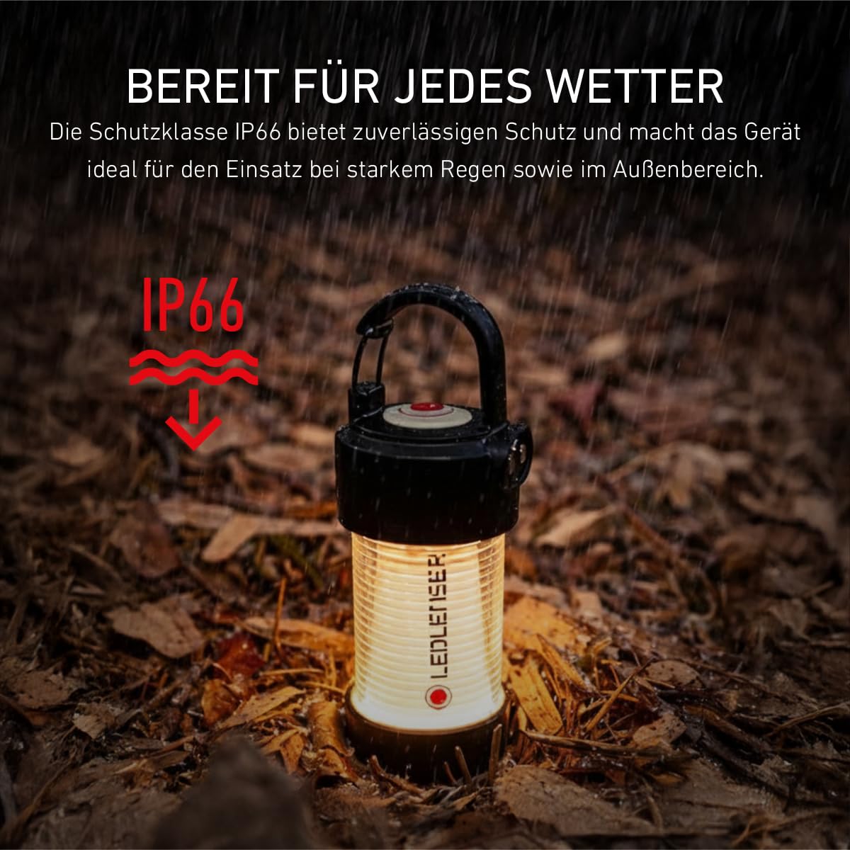 Ledlenser ML4 Warm Light LED Laterne, 300 Lumen, bis 40h Laufzeit, aufladbar, Rotlichtfunktion, Schwarz