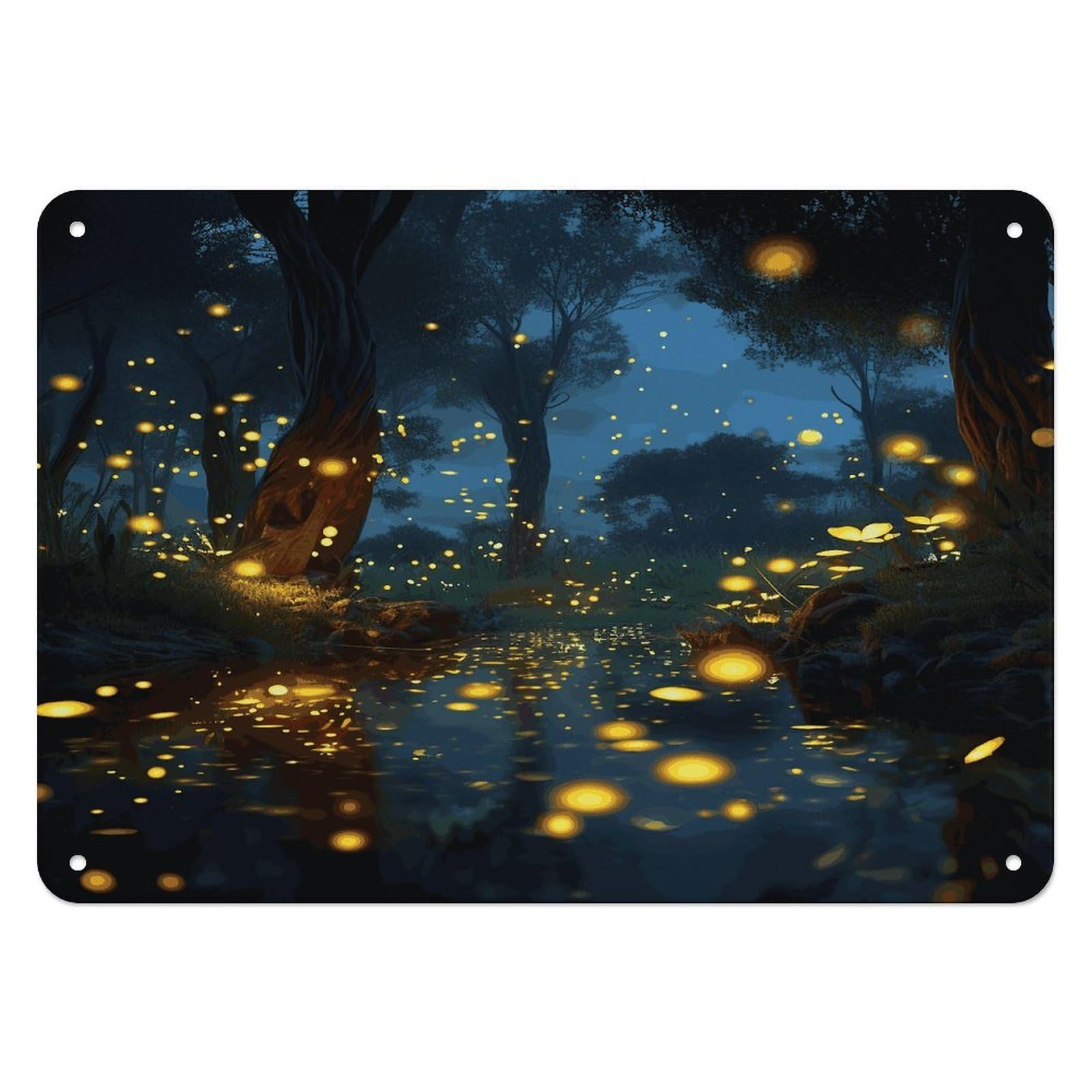 Fodpand Style Fireflies Retro Vintage Metal Tin Sign,Wall Art Decor Garden Plaque Poster For Bedrooms Yard Bars Pubs Patios Porches 7.9X5.5 Inch
