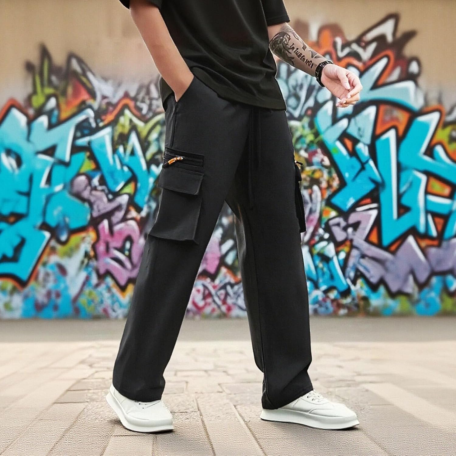 3 Pack Men's Cargo Pants Elastic Waist Relaxed Fit Sweatpants Joggers Tactical Work Pants with Pockets 2026 - Image 3