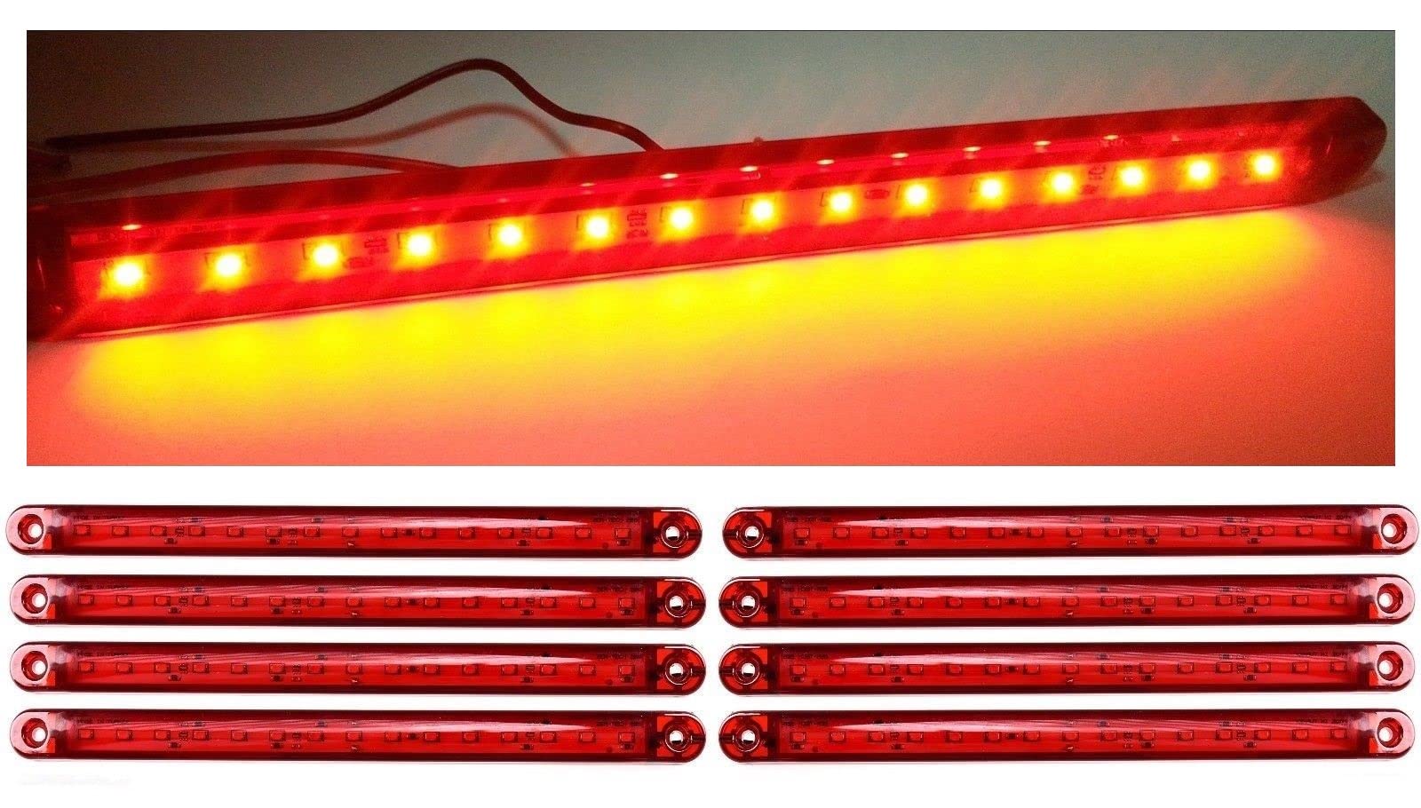 Lot De 8 Feux Rouges LED Autonet 65mm – 12/24V – Indicateurs Arrière Pour Camper/Fourgon