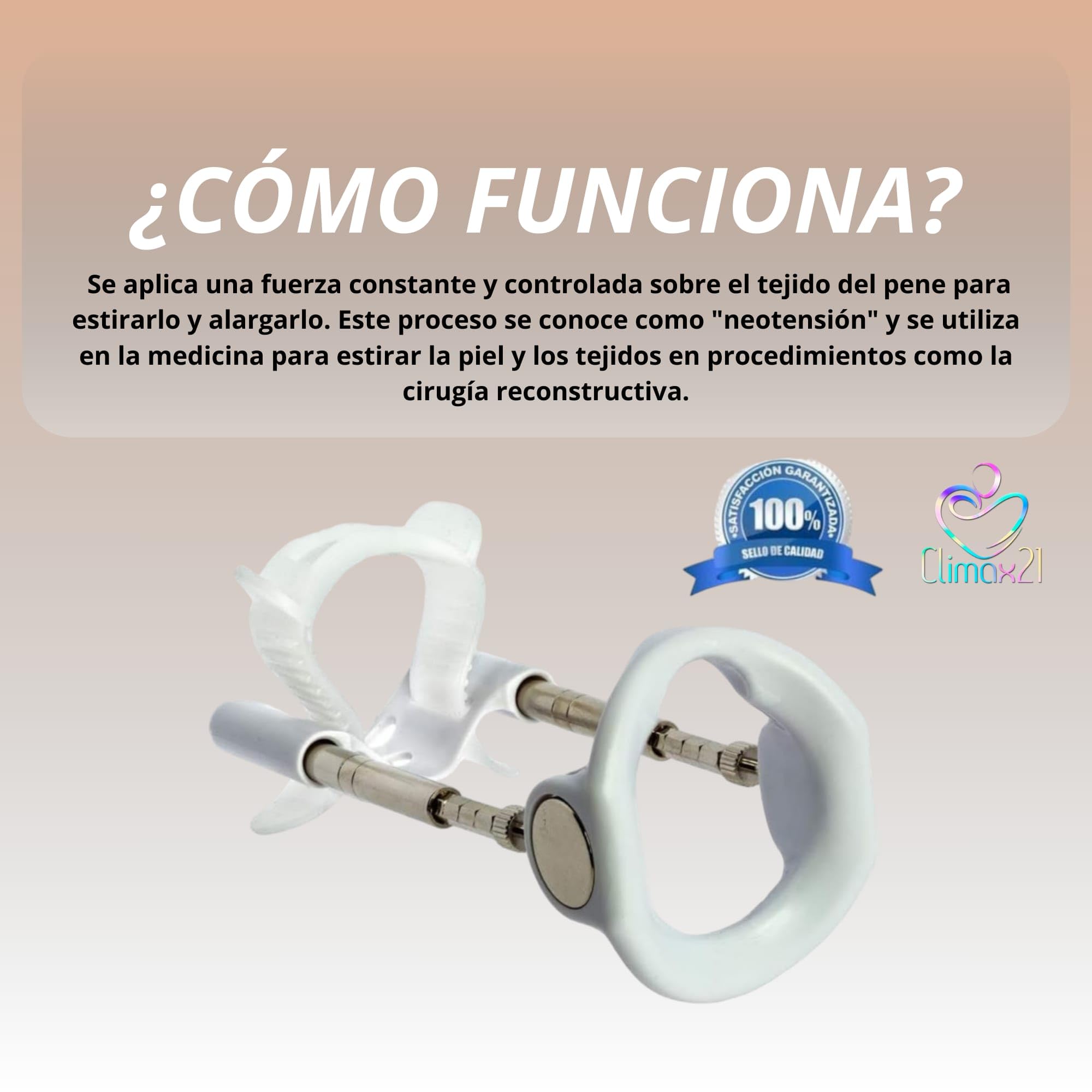 Alargador de Pene - Pro Extender III - 100% Efectivo - Consigue Alargar Pene de 3-5 cm - Muy Resistente - Fabricado con Materiales de Calidad