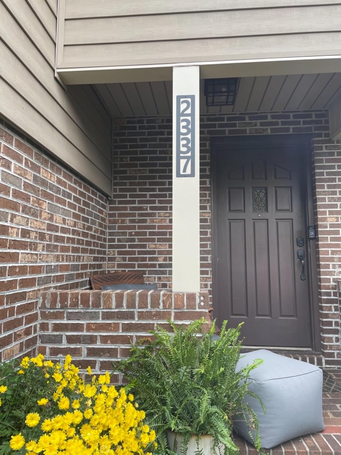 Personalized Vertical Address Sign by Sea Biscuit Metal Designs