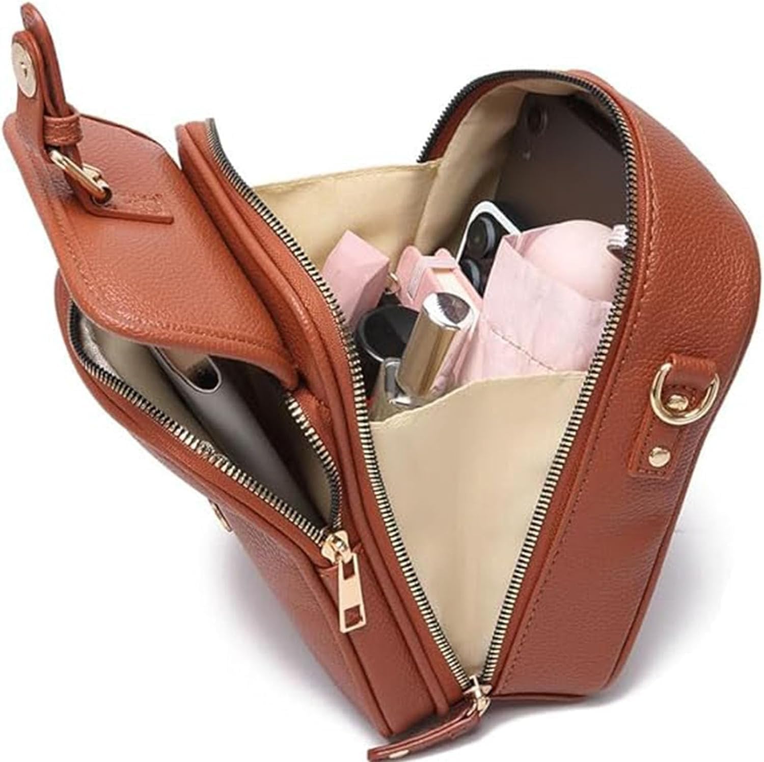 Colaboración 1 Crossbody bolso de cuero, Casual Crossbody bolso para las mujeres, Vintage Anti robo monedero con 10 ranura para tarjetas