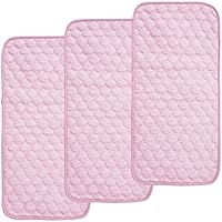 Vista 1 de BlueSnail Forro acolchado más grueso impermeable para cambiador, 3 unidades (rosa 13 x 27 pulgadas)