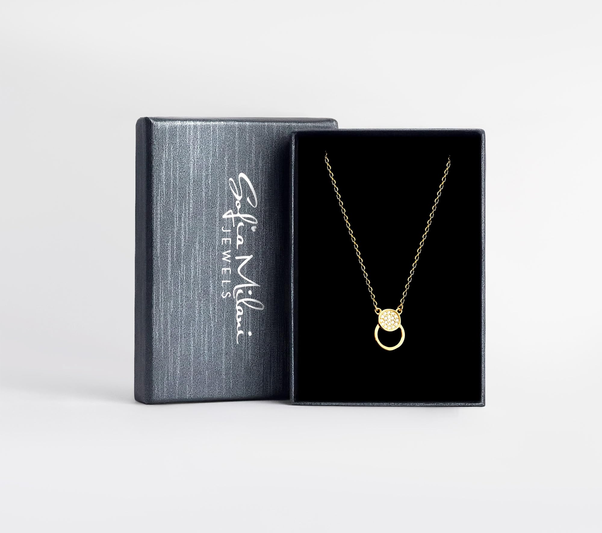 Sofia Milani - Collana da Donna in Argento 925 - con Pietra Zircone - Ciondolo a Cerchio