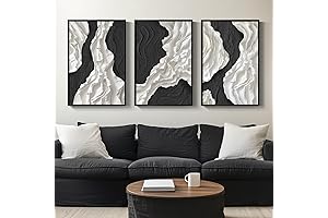 Striking Black and White Abstract Wall Art Set
