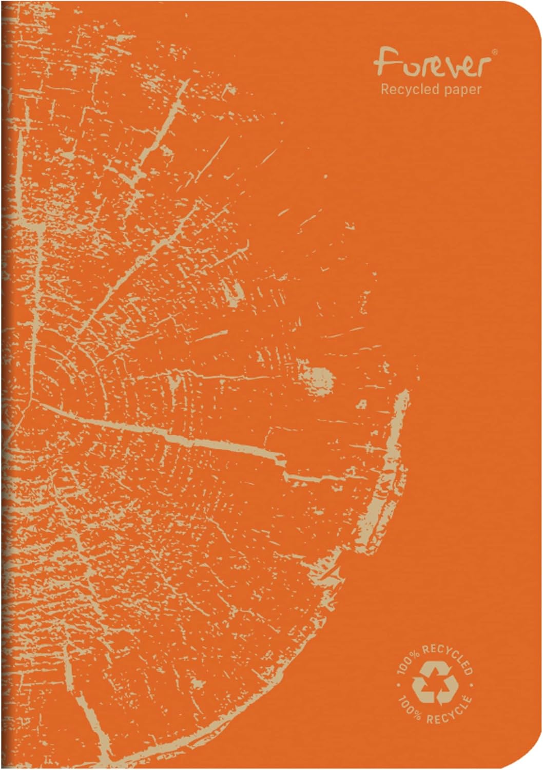 Clairefontaine cf684865 Stapled Notebook, Forever/Orange, A5, Ruled, 120 Pages, 100% Recycled Paper, Paper Weight: 3.2 oz/sq ft (90 g/m2)