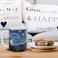Vista 5 de MUGBREW Arte Clásico La Noche Estrellada Vincent Van Gogh Taza de Cerámica para Café y Té, 11 OZ