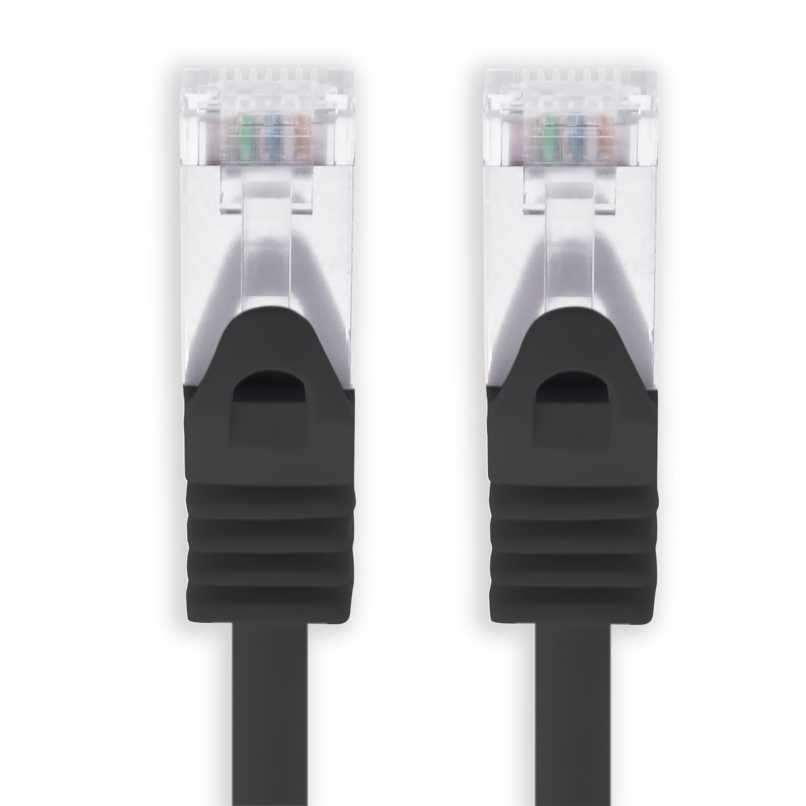 1aTTack.de 0,5m - schwarz - 1 Stück Cat7 Netzwerkkabel SFTP Patchkabel Lankabel Rohkabel 10GB/s - 500 Mhz konfektioniert mit 2 RJ45 Stecker Cat 6a