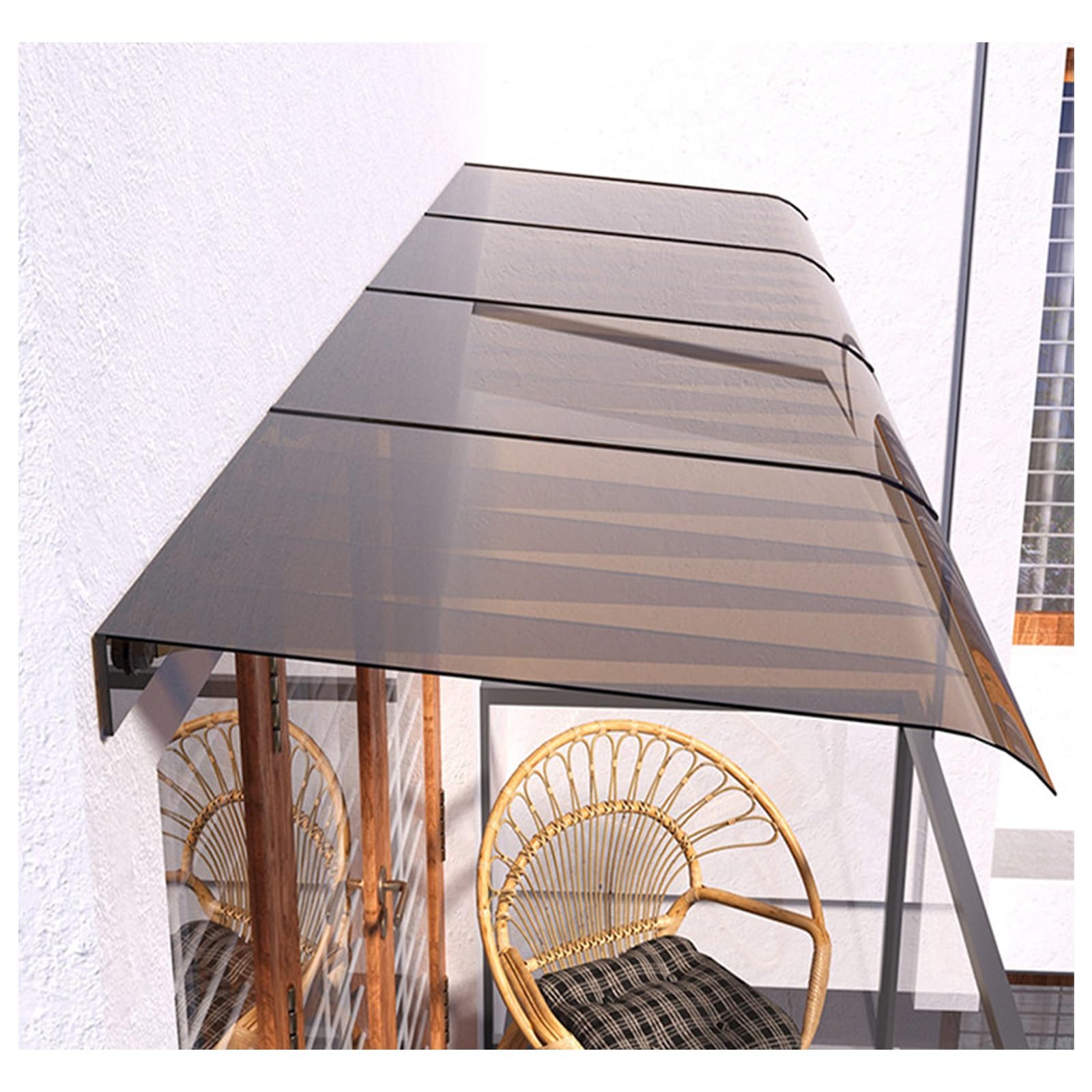 Zhengqian One Color Polycarbonate Window And Door Awning Entrance,Window Wait-Brown,Awning For Door Entrance,Polycarbonate Cover For Garages,Balconies,Restaurants,Facade Installation(W35*L50cm/W13.7*L19.6in)