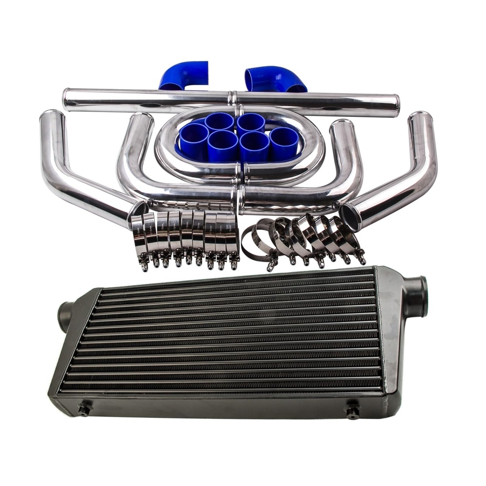 Cooled Intercooler Turbo Intercooler Kit 600x300x76 Intercooler 3.0" 76mm Inlet Outlet + 2.5" 64mm Intercooler Pipe Kits