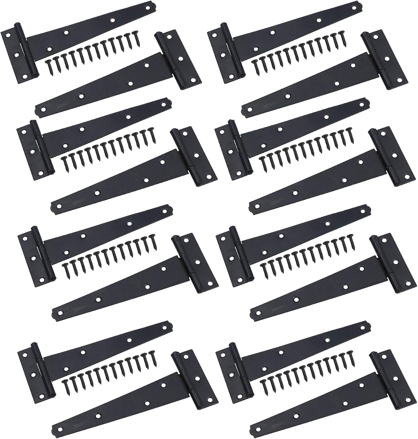 (150mm) Heavy Duty T Tee Hinges for Doors + Gates with Fixing Screws 8pc