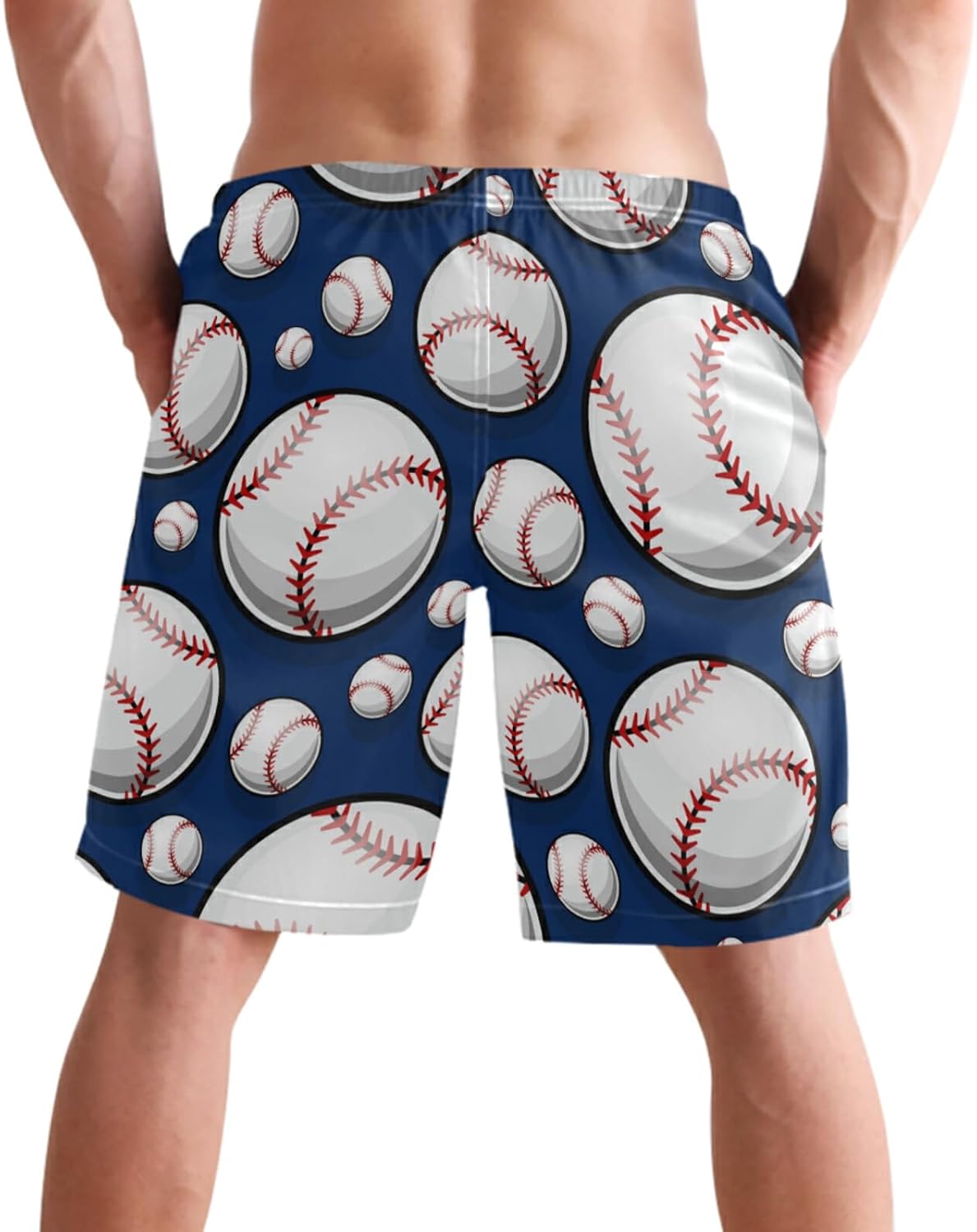 visesunny Men's Novelty Beach Shorts Quick Dry Swimwear Sports Running Swim Board Shorts Bathing Suits Mesh Lining
