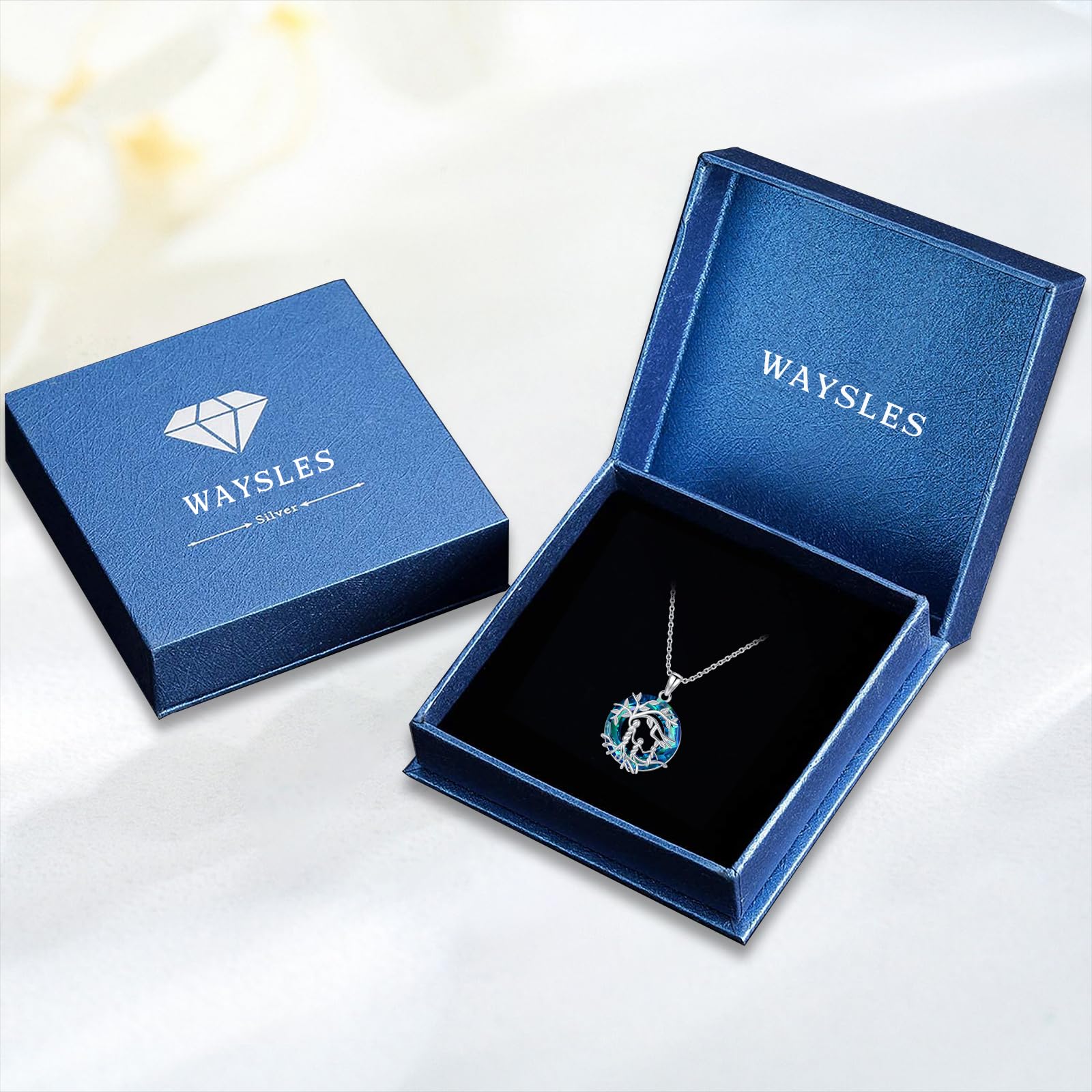 Damen Baum des Lebens Halskette 925 Sterling Silber Mutter Tochter/Sohn Lebensbaum Familie Herz Anhänger Schmuck Geschenke für Mama