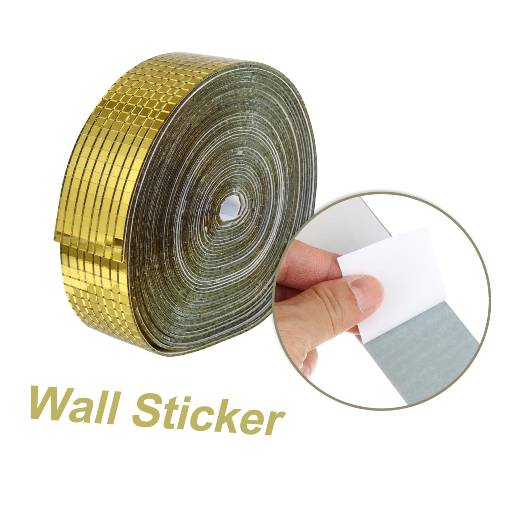 Mattonelle Adesive per Mosaico Specchio in Fibra di Vetro 10 Metri 5X5 MM Riflessi Luminosi Sorprendenti per Decorazione Pareti Ufficio e Hotel