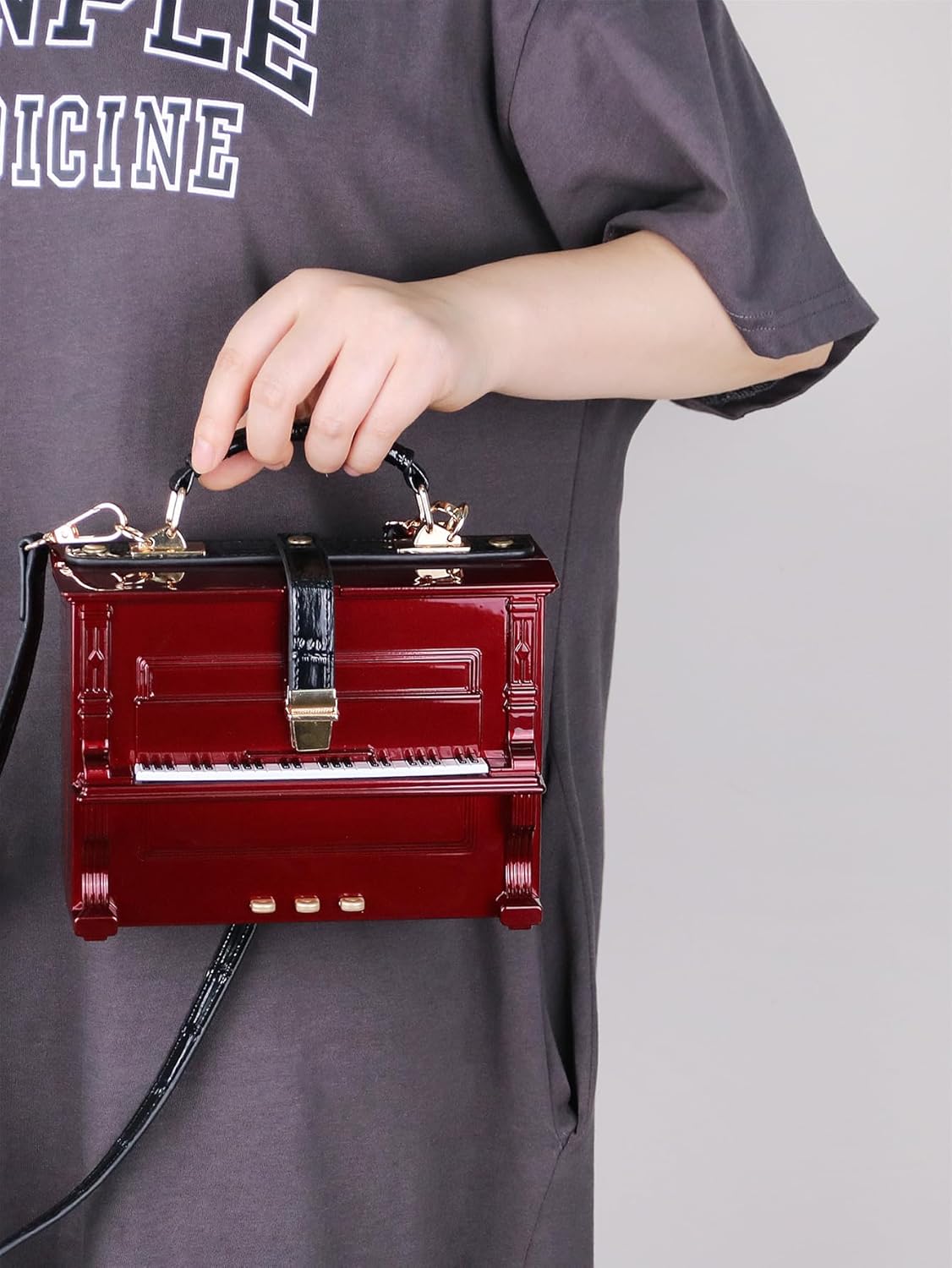 Piano Shaped Purse Handbag Women Crossbody Shoulder Bag Box Shaped Acrylic Evening Top Handle Clutch Bag Novelty Piano Purse