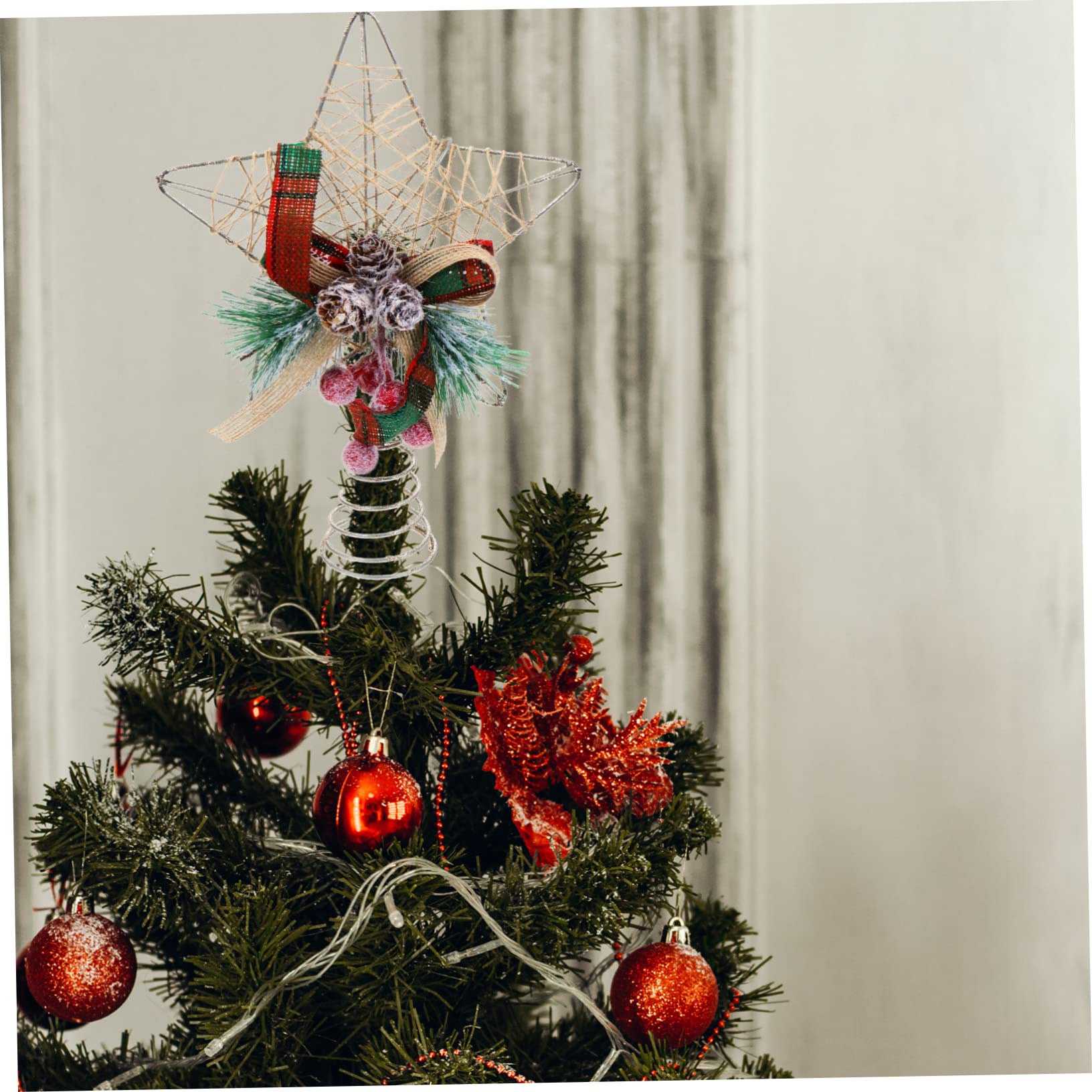 Cabilock 4 Stück weihnachtsbaumspitze Stern Party Lebkuchen Tür Engel Christbaumspitze Weihnachtsstern anhänger spriegel anhänger zurrösen ortgang Weihnachtsschmuck Weihnachtsanhänger Stoff