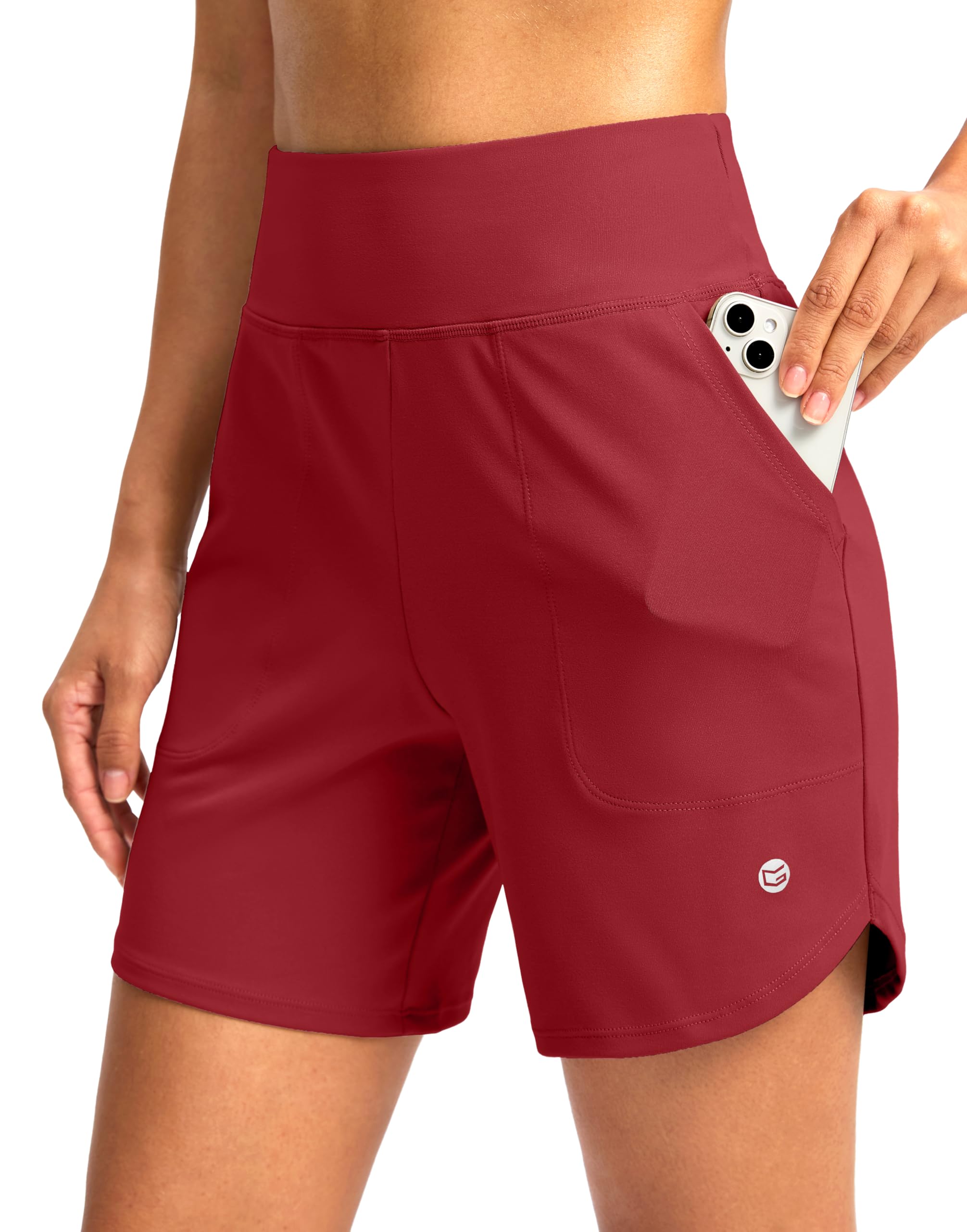 G Gradual Women's Athletic Shorts 6" High Waisted Casual Shorts for Women