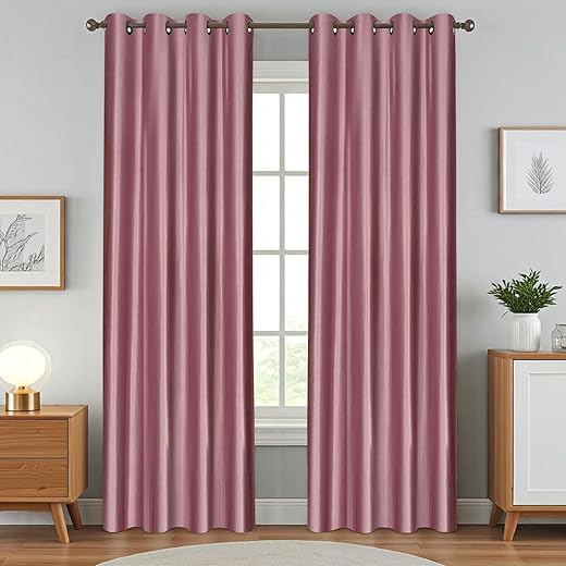 Eyelet Door Curtain Set - 7ft, Burgundy