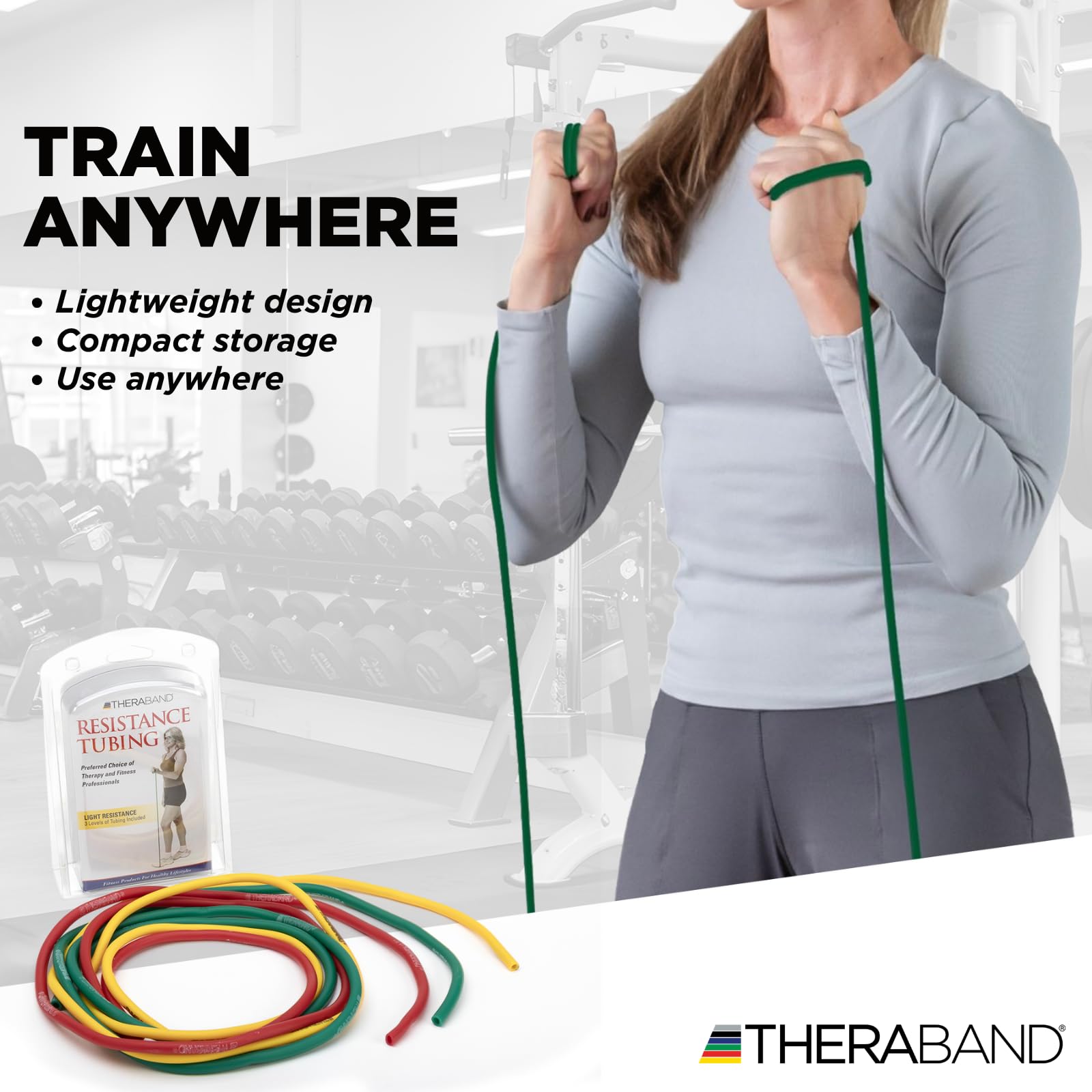TheraBand Tubo de Resistencia de látex Profesional para Parte Superior del Cuerpo, Parte Inferior del Cuerpo y Ejercicio Central, rehabilitación y acondicionamiento
