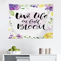 Vista 119 de Ambesonne Tapiz de isla tropical, olas del océano en la playa de Seychelles al atardecer horizonte, decoración de tela para colgar en la pared