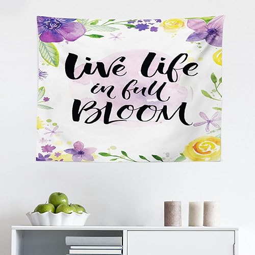 Miniatura 370 de Ambesonne Tapiz gótico, patio con hiedra encantada en la puerta antigua al bosque, colgante de pared ancho para dormitorio, sala de estar, 2-Verde