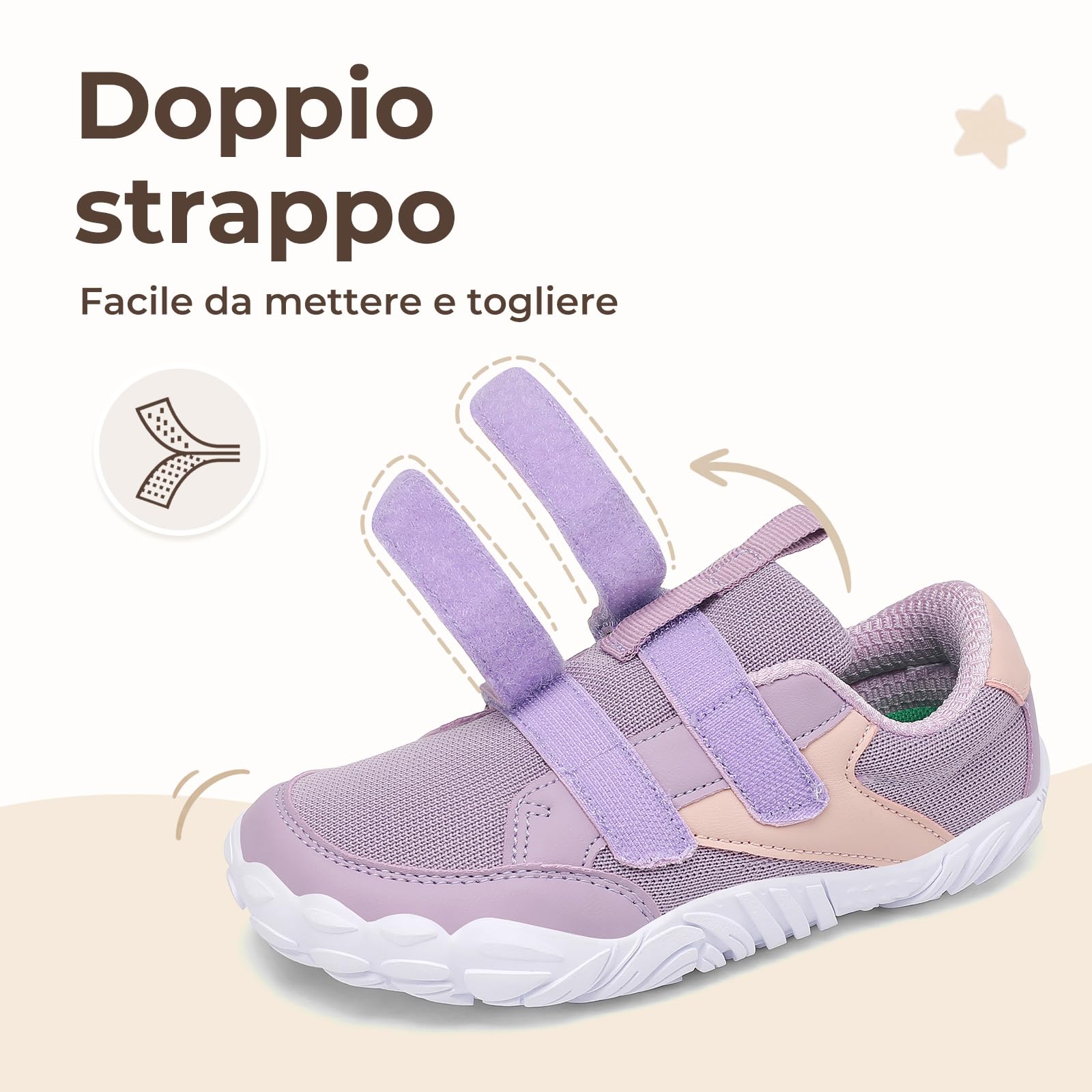 SAGUARO Scarpe Barefoot per Bambini Morbide e Leggere con Punta Ampia e Suola Piatta Gr.25-36
