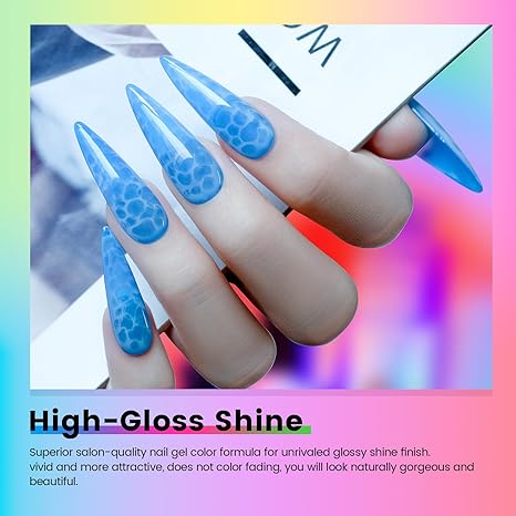 Summer Nail Colors 2025: Neon Jelly Gel Polish Set