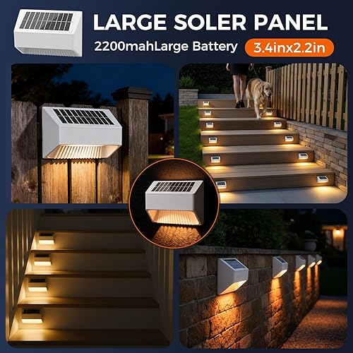 Miniatura 7 de Outdoor Solar Lights, Warm White Decorative Solar Fence Lights, for Gardens, Swimming Pools, Decks, Fences, Patios, Front Doors, Stairs, Landscapes,
