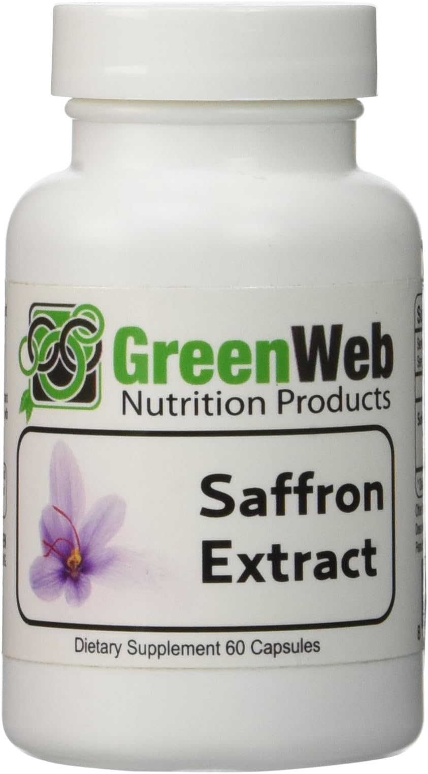 Green Web Saffron Extract, 60 capsules, 100% Pure Premium Saffron Extract, Premium Appetite Control Supplement; Compare to Life Extension Optimized Saffron with Satiereal