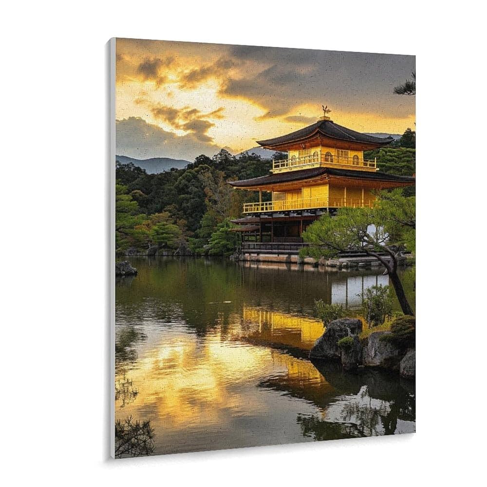 Amazon | 日の出の京都の金閣寺 数字キットによる絵画 数字油絵