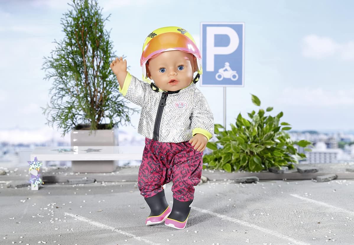 BABY born City Scooter Helmet for 43 cm Dolls - Easy for Small Hands, Creative Play Promotes Empathy and Social Skills - for Toddlers 3 Years and Up - Includes Adjustable Visor and Safety Clip