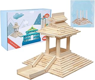 Wooden Building Blocks for Kids - Wooden Building Blocks Set, Stacking Blocks with Storage Box Preschool Learning Educational Toys Toddler Toys for Boy and Girl Gifts Rundaotong