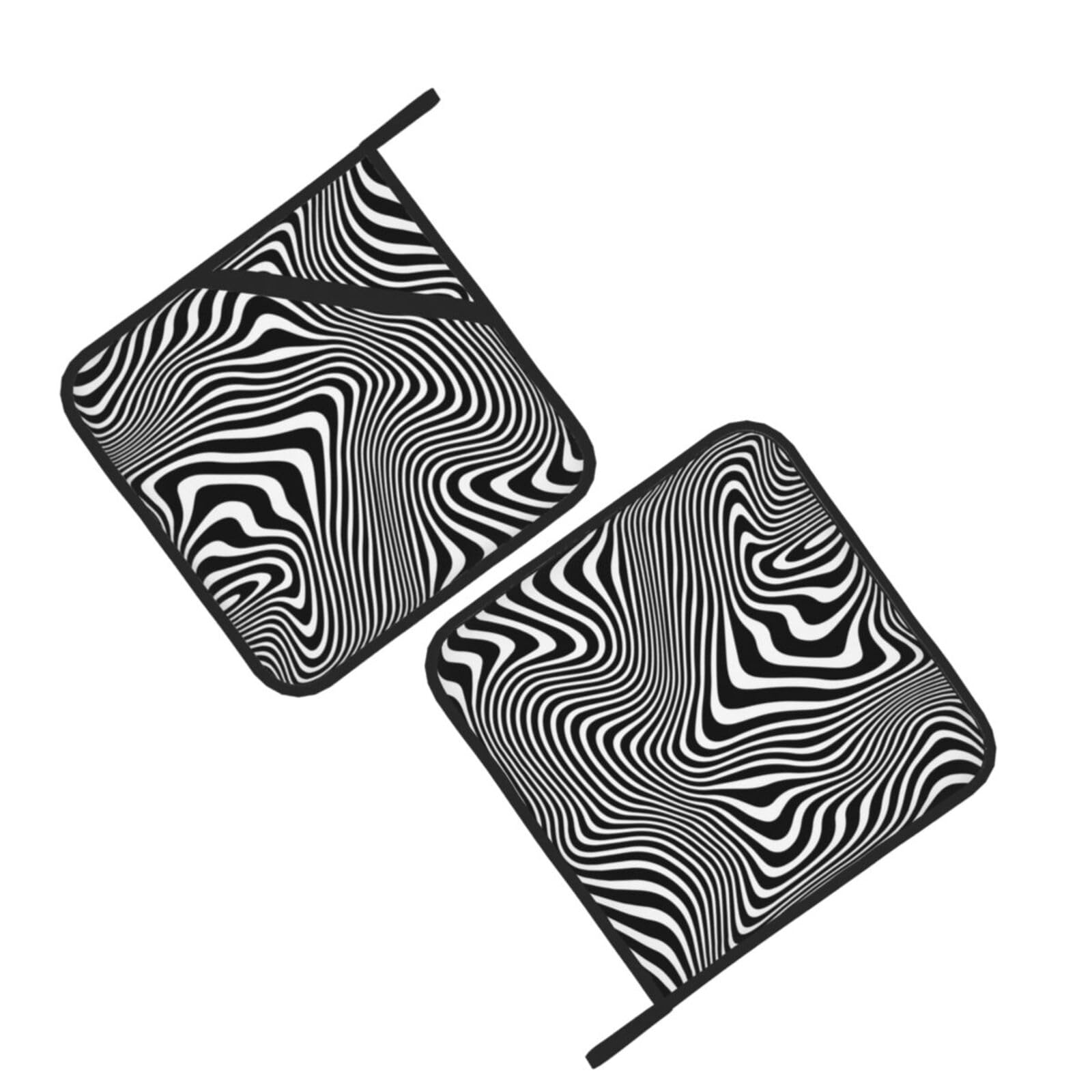 Vertical Illusion Printed Oven Pot Holders Set of 2 Pcs Heat Resistant Kitchen Microwave Potholders for Cooking Baking Grilling
