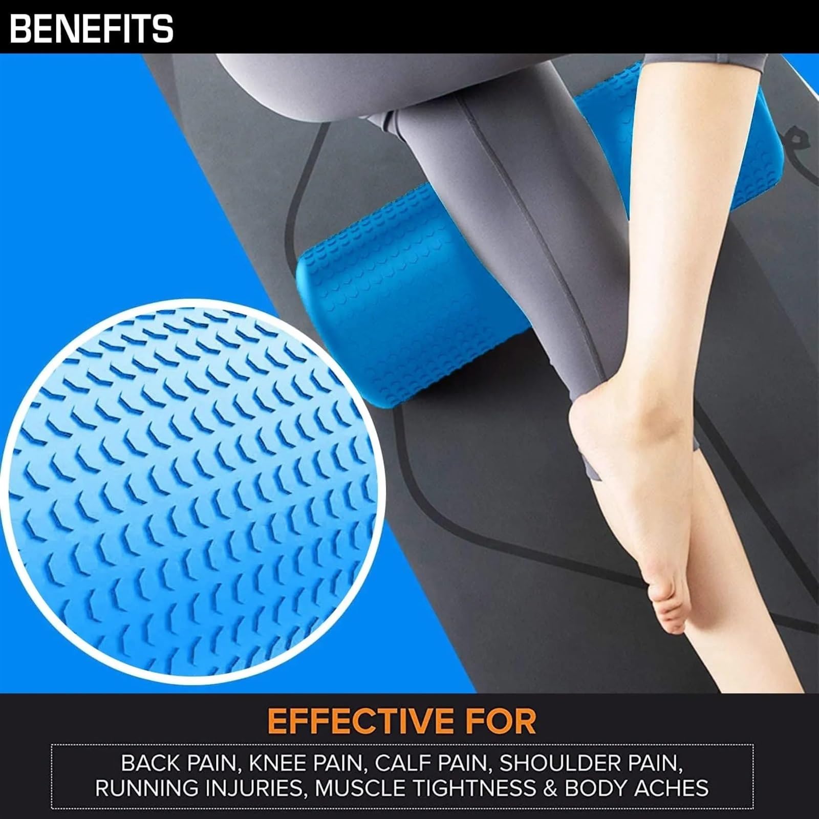Rullo Massaggio Muscolare Strumento di automassaggio for Colonna di rulli muscolari Eva ad Alta densità da 18 Pollici / 45 cm for Attrezzature da Palestra for Yoga e Fitness