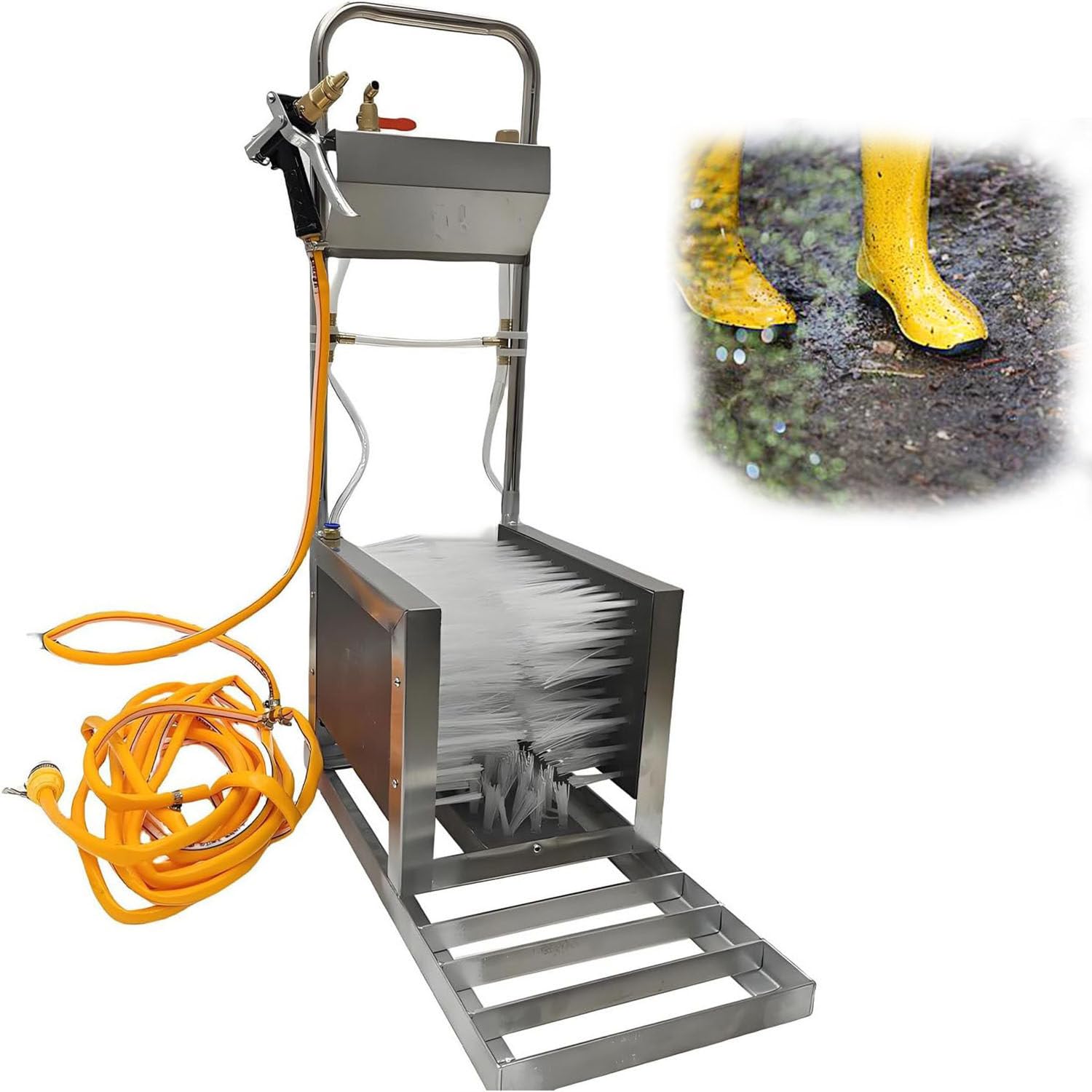 Lavador de botas agrícolas para mantener limpias las entradas de las áreas de cultivo