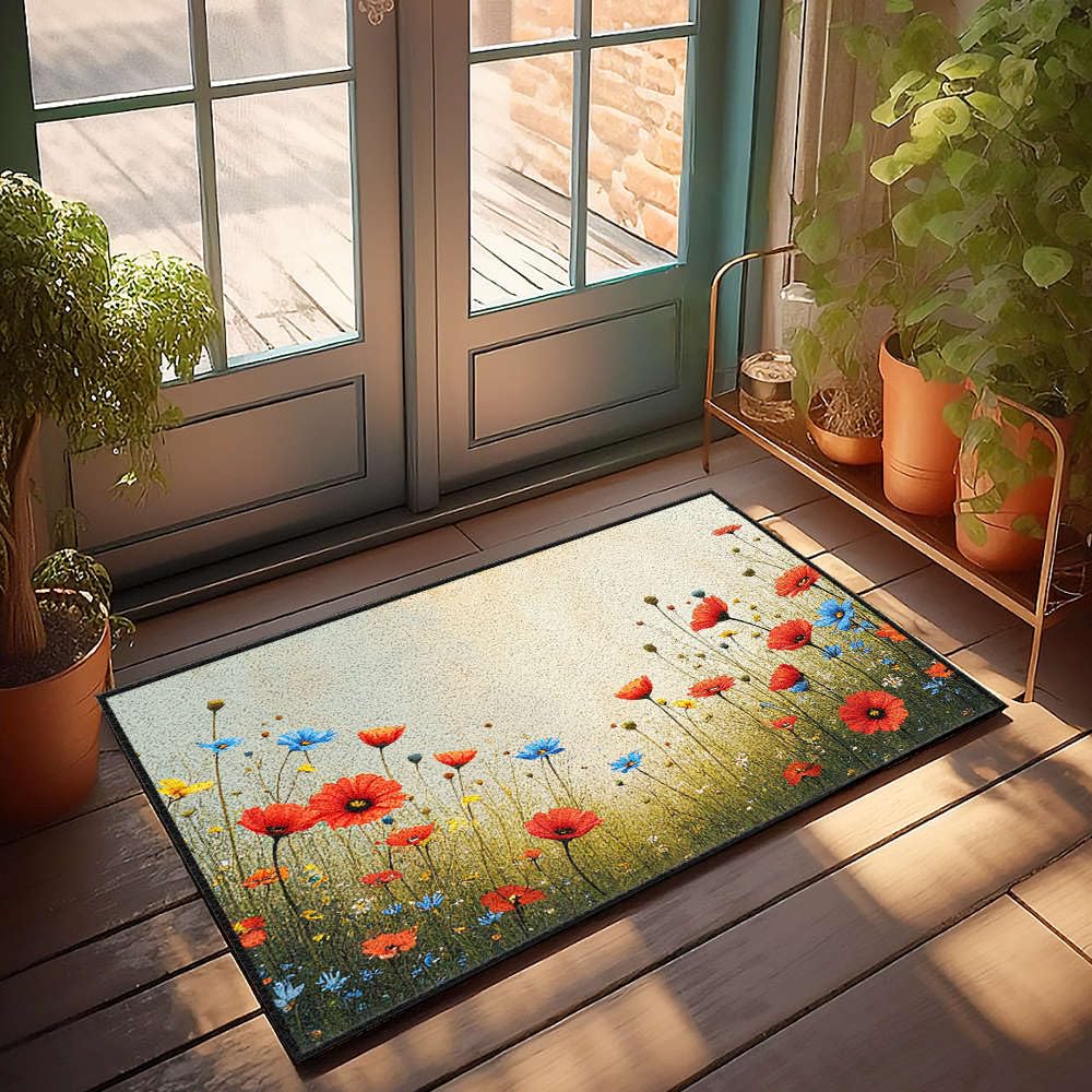 Tapis entrée extérieure coloré pour bar de jardin et garçon déco terrasse 65x90