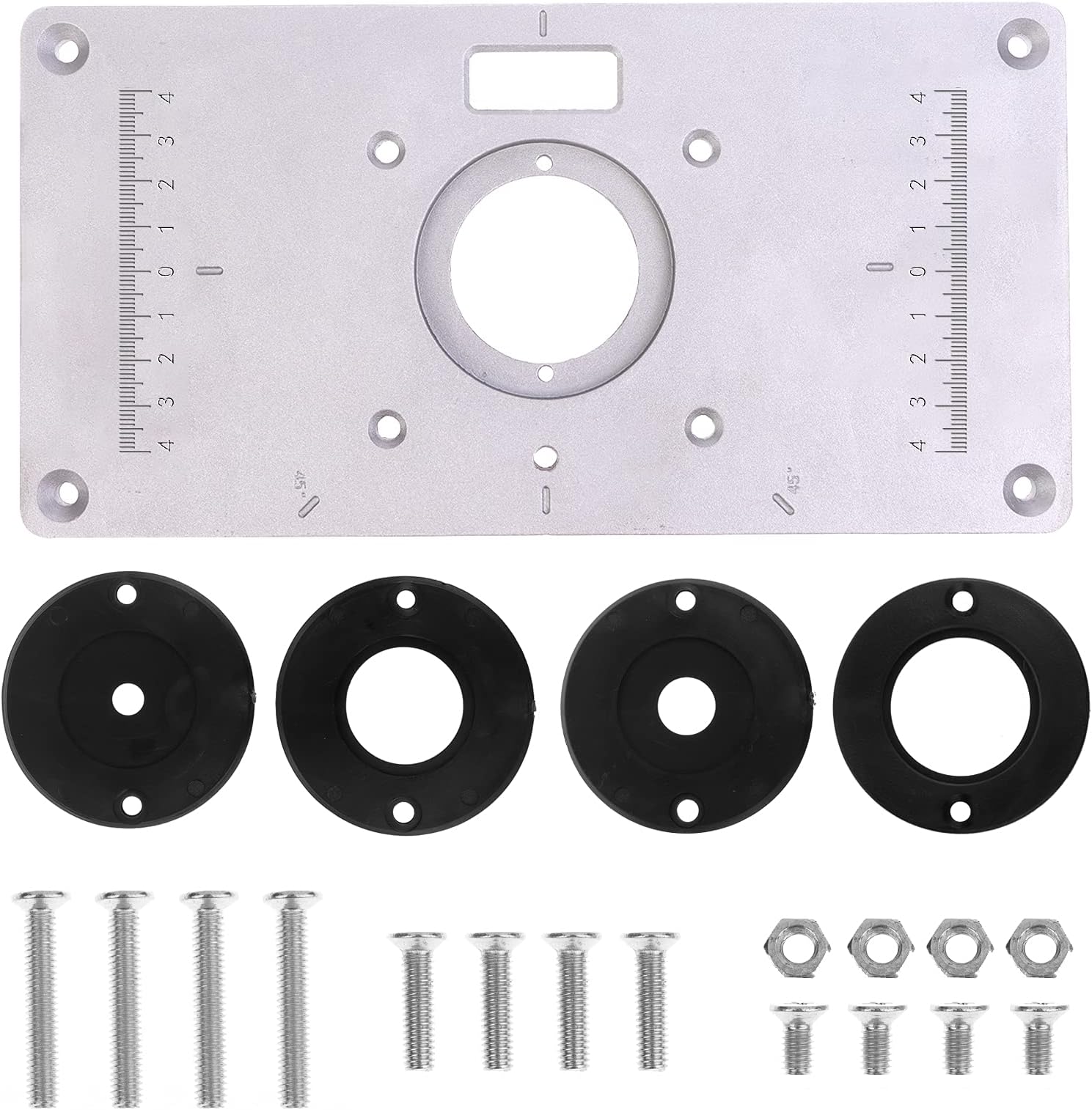 1 Set Router Table Insert Plate,Aluminum DIY Router Table for Woodworking