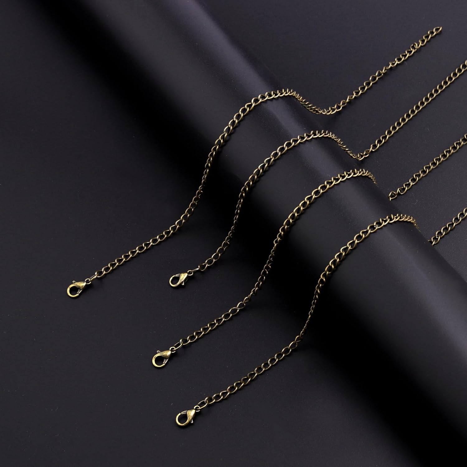 Lemonkey 33 Feet Metal Bronze Necklace Chains Curb Links Chains Bulk for Jewelry Making DIY Craft Kit with Lobster Clasps Jump Rings - Image 3
