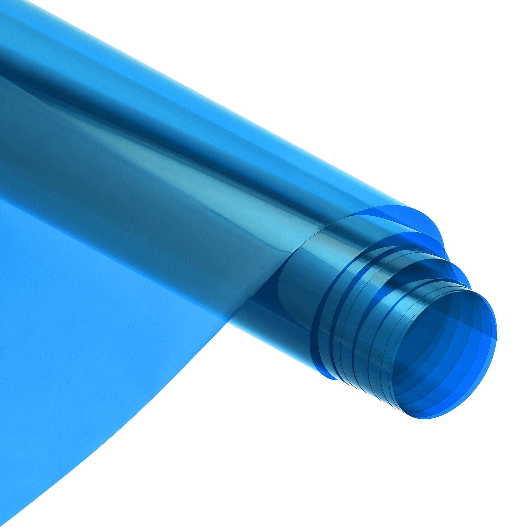 sourcing map Window Film, Glass Sun Blocking, Heat Control Self Adhesive Blue Window Tint, 6.6x1.64ft for Home Office