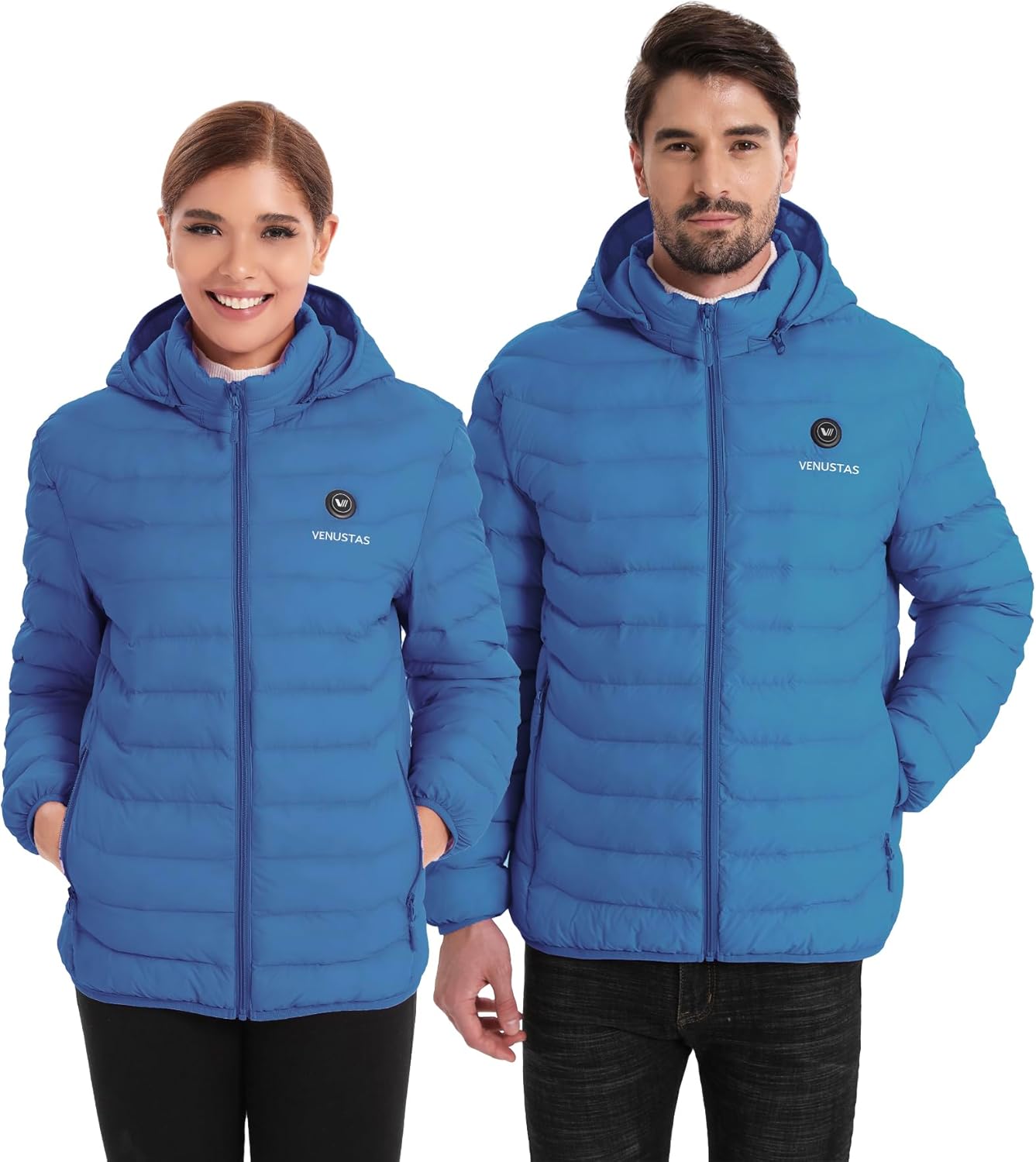 Venustas Unisex Heated Jacket with Battery Pack, Lightweight Water-Resistant Heated Coat for Women & Men with Detachable Hood - Image 2