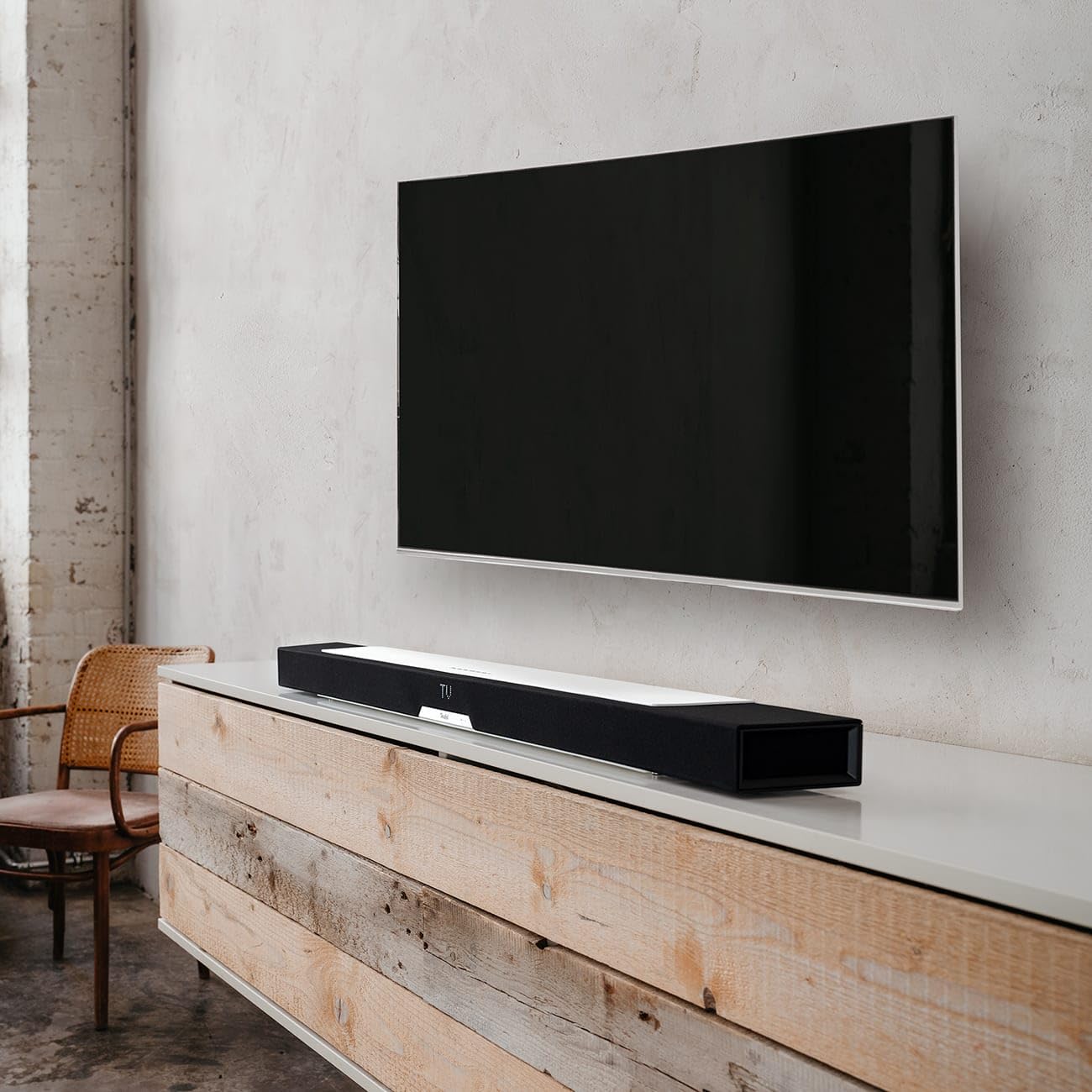 Teufel CINEBAR LUX Surround Ambition 5.1 Set – Barre de son avec haut-parleur arrière actif sans fil, caisson de basses, Dolby Audio, Wi-Fi, Bluetooth, Multiroom, Pass-Through 4K, HDMI 3D ARC CEC –