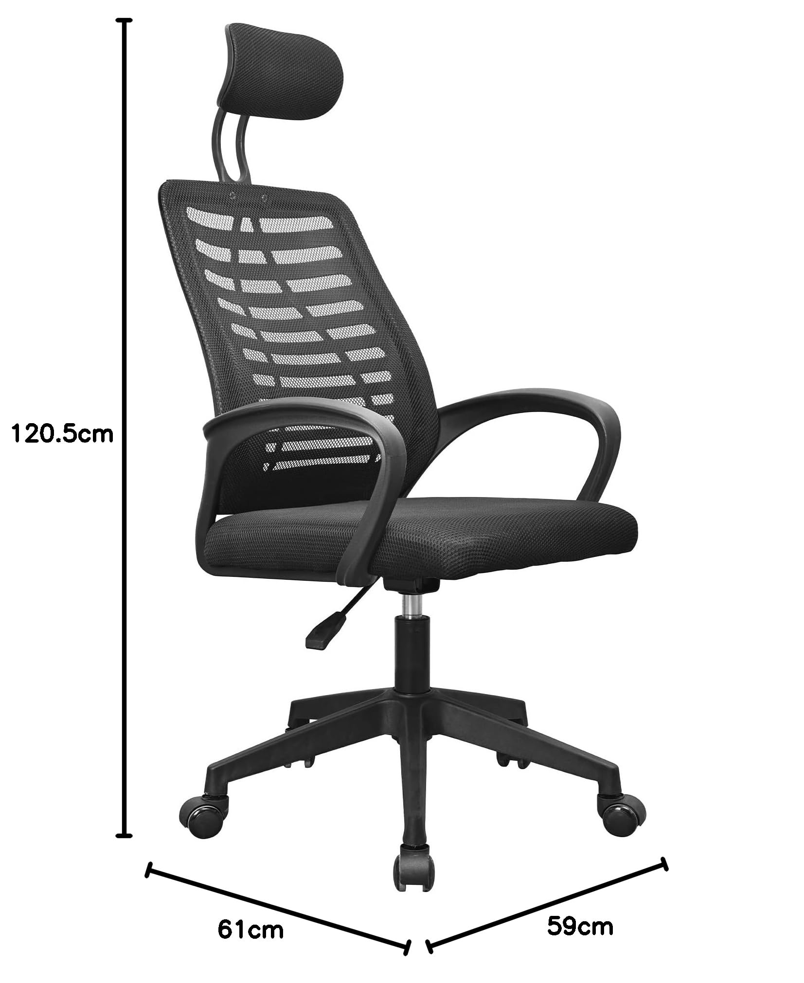 Mars Gaming MGC-ERGOB, Silla Gaming Ergonómica, Asiento y Respaldo de Malla Transpirable, Reposacabezas Regulable, Altura Ajustable Entre 110.5 y 120.5cm, Sistema de Balanceo de 3° a 18°, Negro