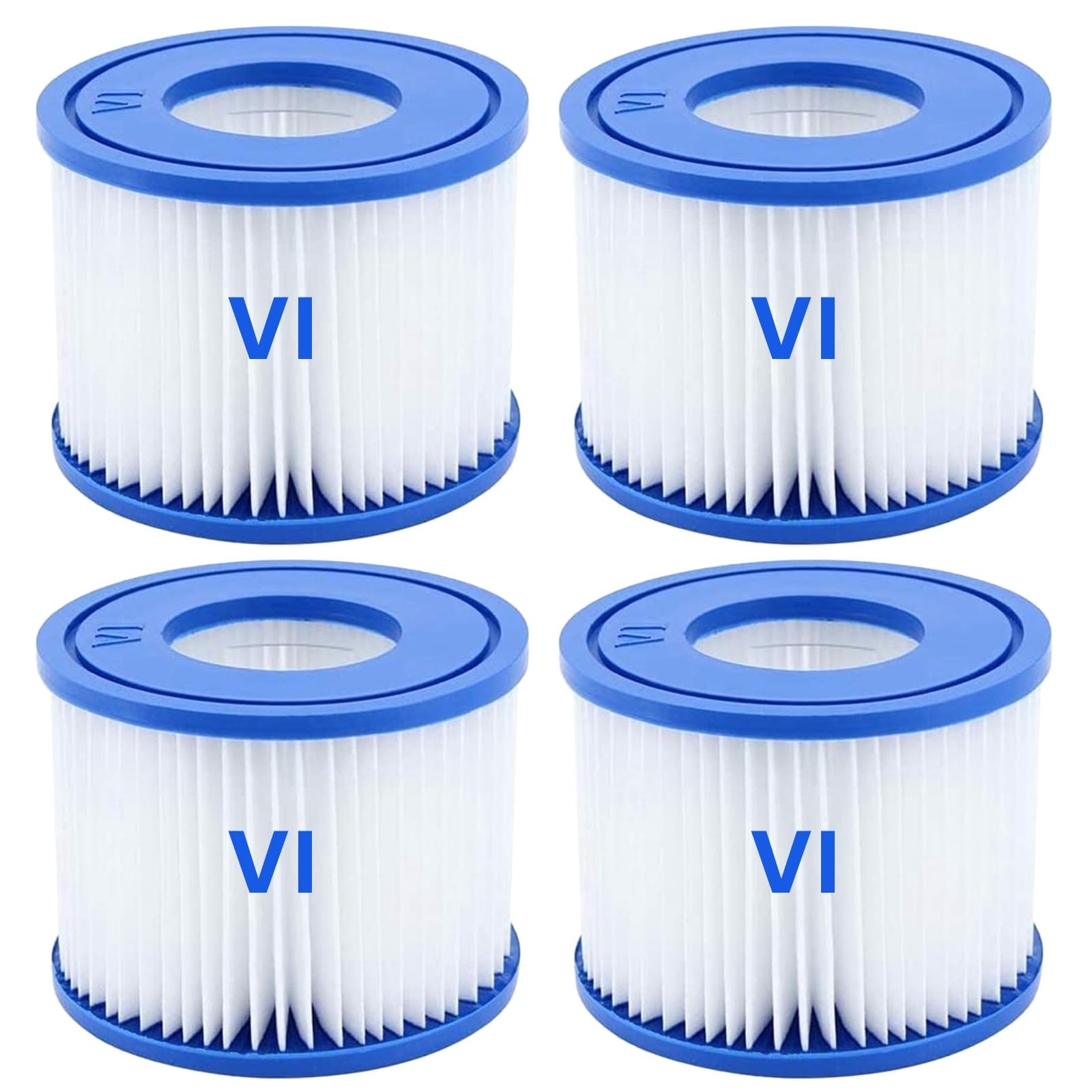 woejgo VI Filterkartusche für Pool, Flowclear Pool Filter, Filter Ersatzfilter für Lay-Z-Spa Miami, für Vegas, für Monaco. Größe 6-58323. (4 Pack)