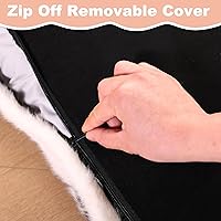 Vista 4 de Bedfolks Cama de Perrera de Felpa Impermeable para Perros, Funda Extraíble Lavable, Almohadilla de Piel Sintética para Perros y Gatos Pequeños, Negro