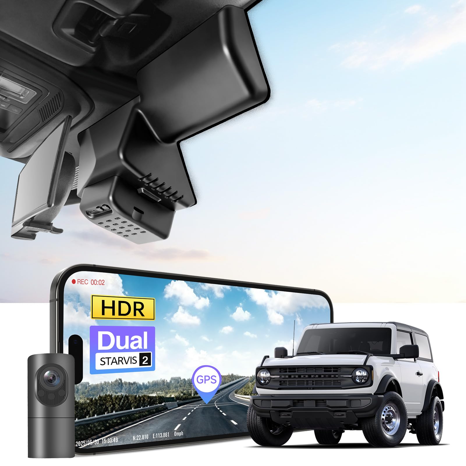 Amazon.com: Mangoal 4K Front & 2K Rear 2 Channel HDR Dash Cam