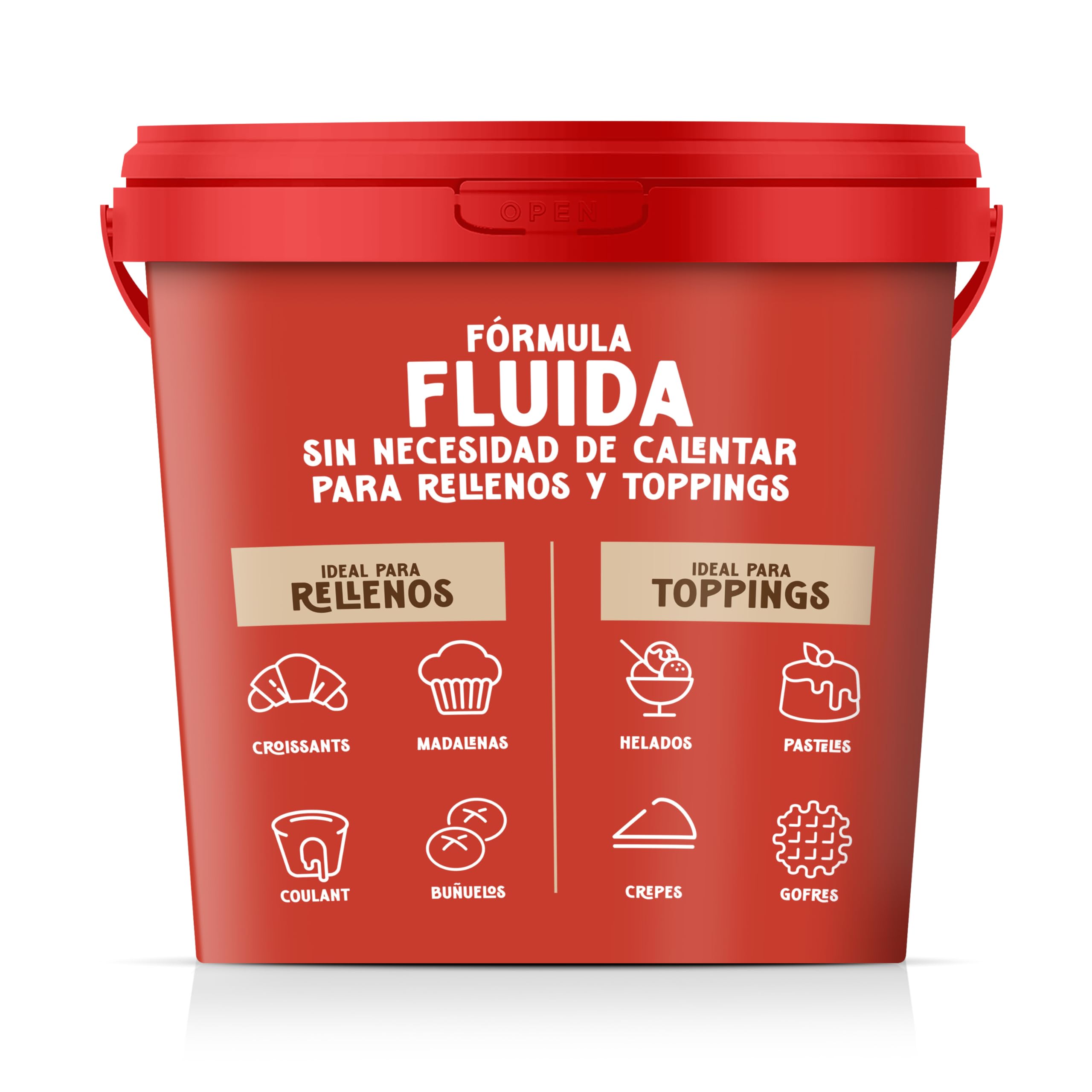 Nocilla, Profesional, Fluida con Sabor Avellanas sin Aceite de Palma - 2kg