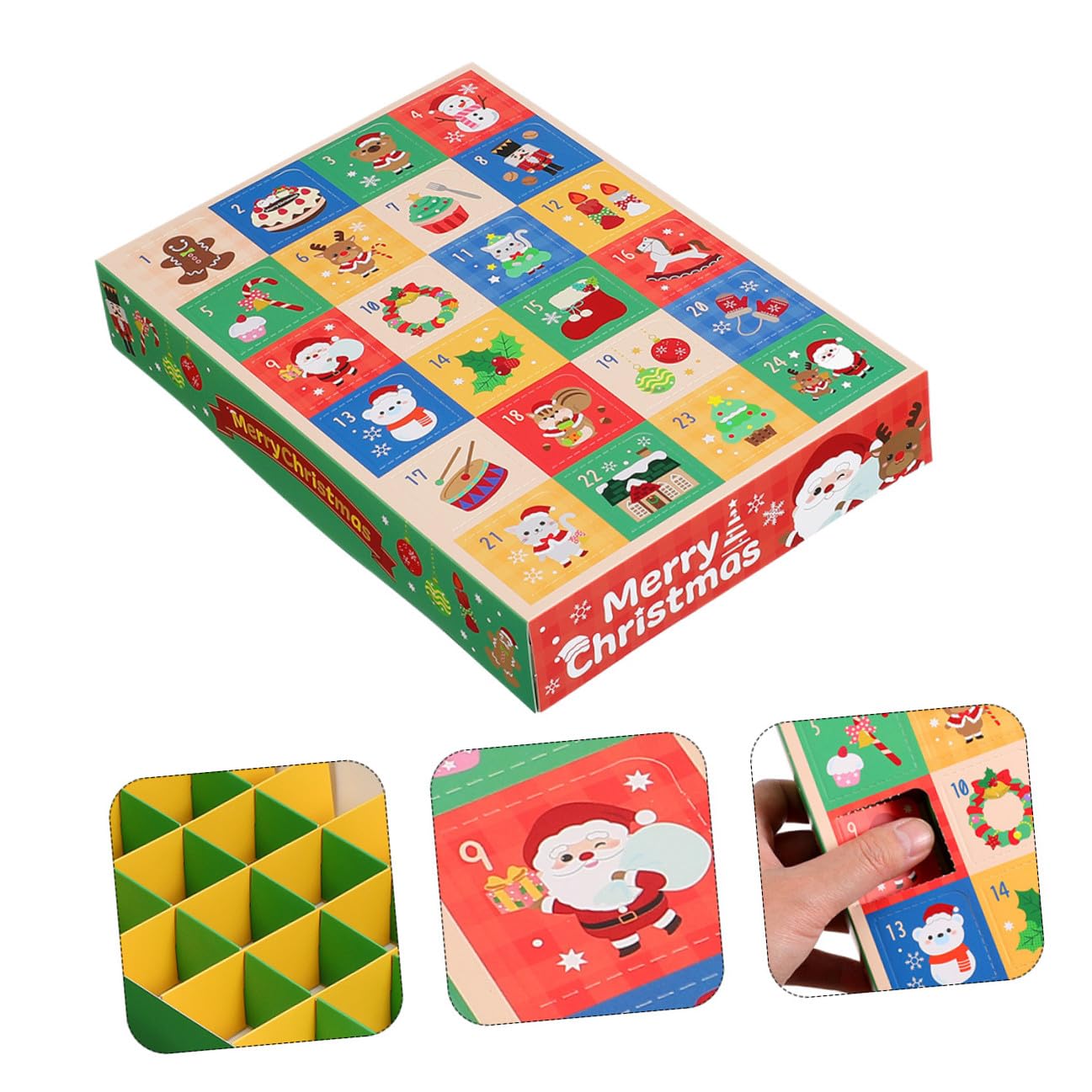 GARVALON Selbstgemacht Weihnachtskalender 15 Stück 24 Fächer Geschenkboxen aus Stabilem Material Adventskalender zum Befüllen für Erwachsene und Kinder Weihnachtliche Dekoration